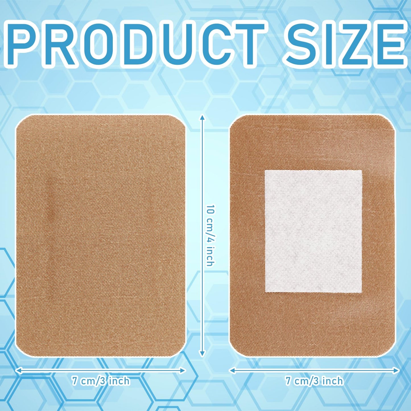 Marsui Large Bandages - Flexible Adhesive Fabric Bandages 3 x 4 Inch - Latex Free - 300 Pcs Assorted Size for First Aid Wound Care