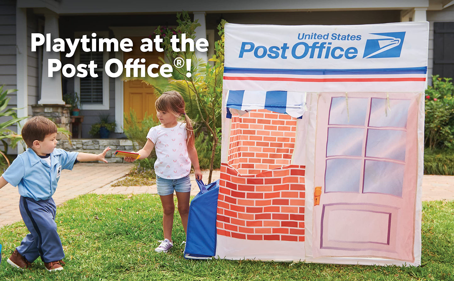 Kid Trax USPS Play Tent for Kids, Tent House for Kids, Large Front and Rear Openings, Mail Collection Box, Includes Carrying Case, Mail Truck or Carrier Accessory, Kids Play House, Post Office Toys