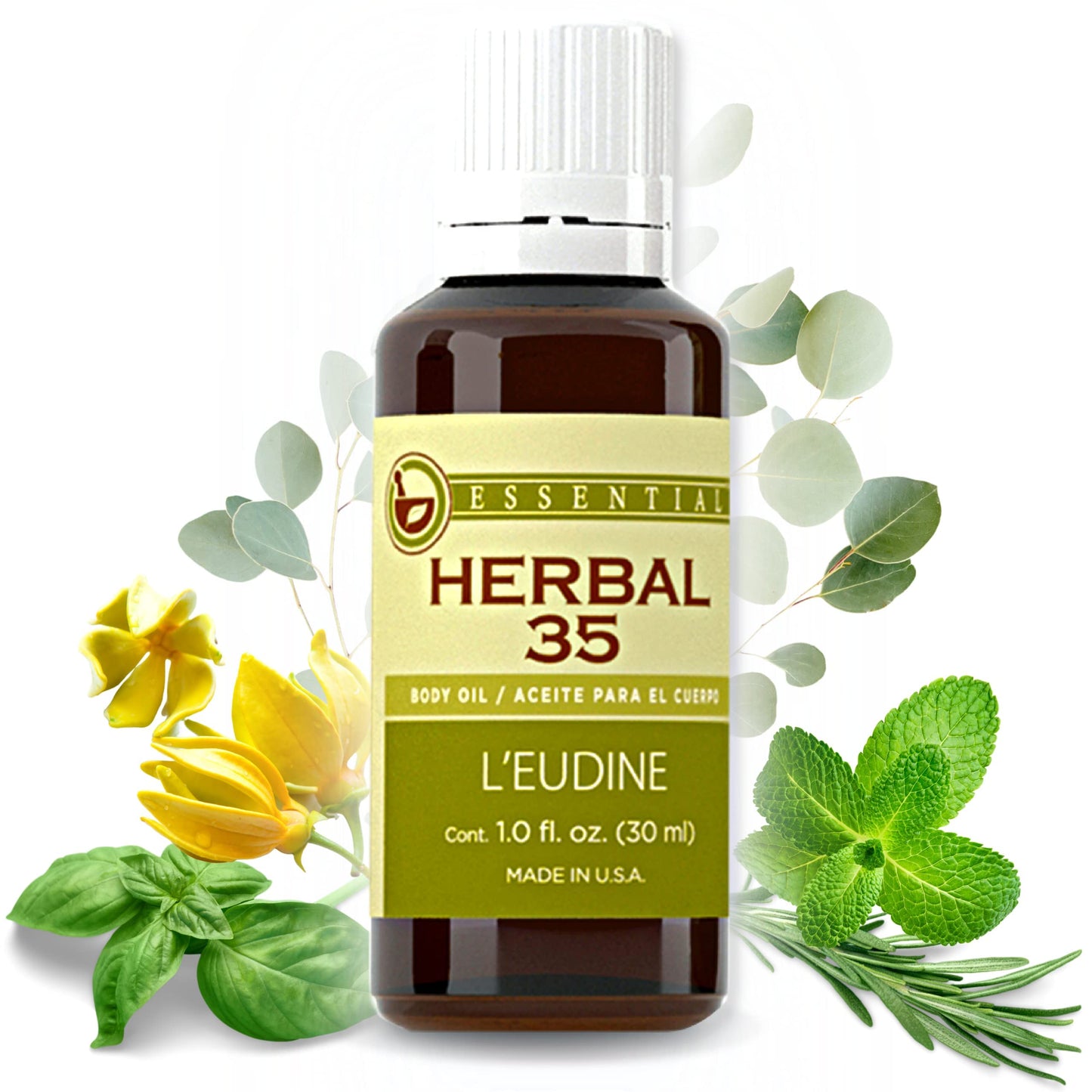 L’EUDINE Herbal 35 Essential Oil – Pack of 3 – 1fl oz Aromatherapy Oils – Eucalyptus and Mint Oil – Promotes Optimal Blood Circulation – Soothing and Calming Effect