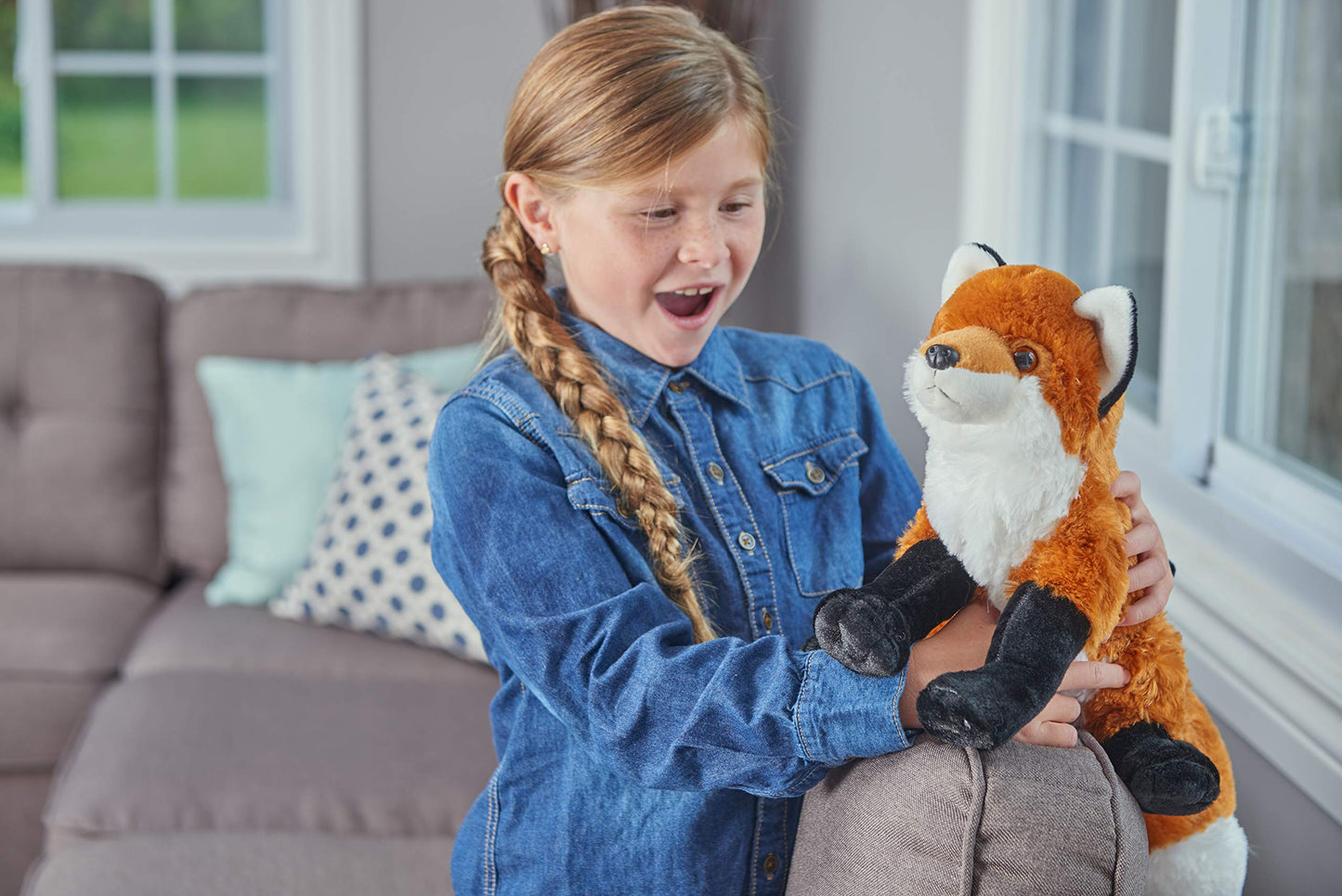 Wild Republic Red Fox Plush, Stuffed Animal, Plush Toy, Gifts for Kids, Cuddlekins 12 inch (10944)