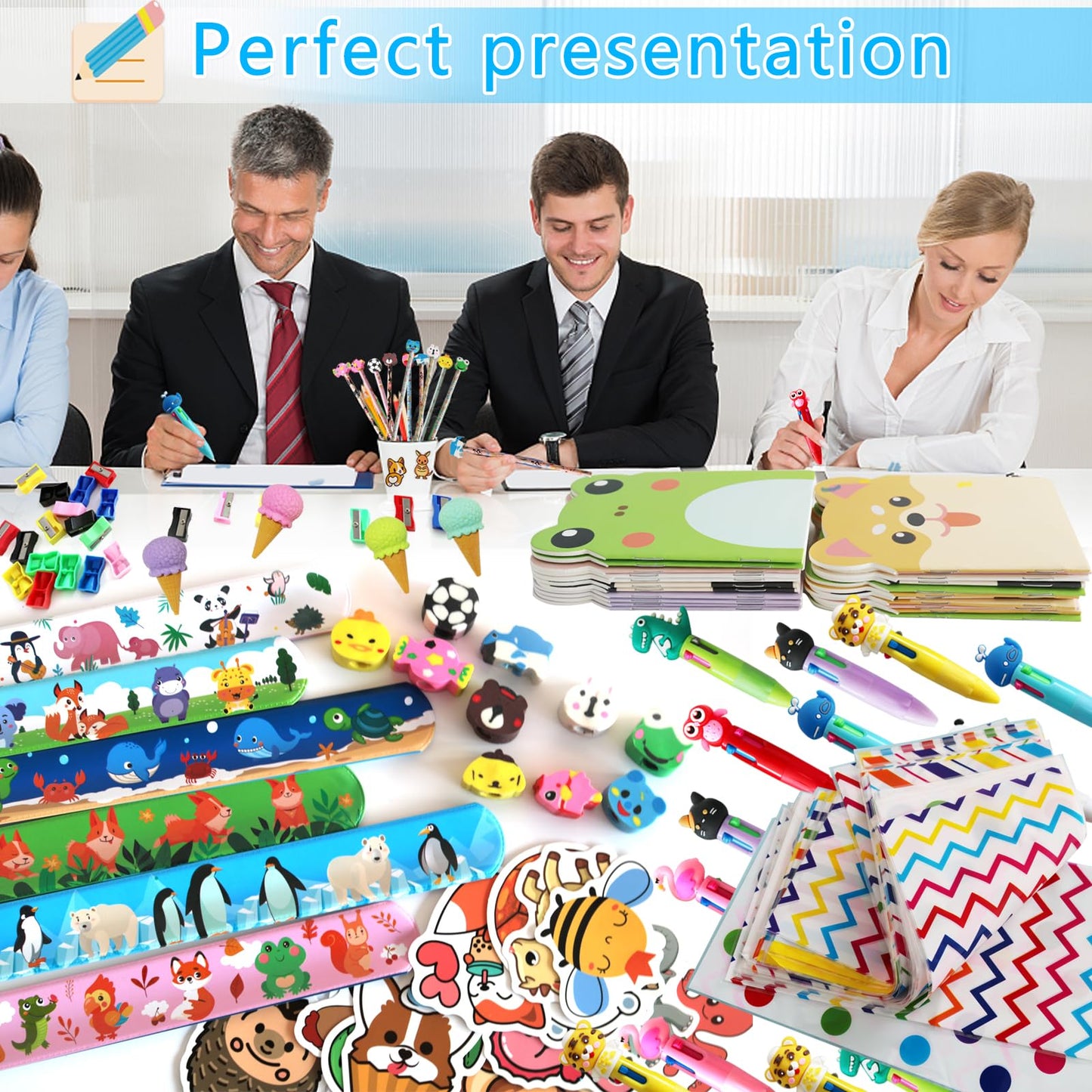 268 Pcs Return Gifts for Birthday,Student Birthdays Gifts from Teacher,Stationery Set Pencil Erasers Notesbook Stickers Ballpoint Pen Knife for Goodie Bag Classroom Gifts Class Rewards Prizes