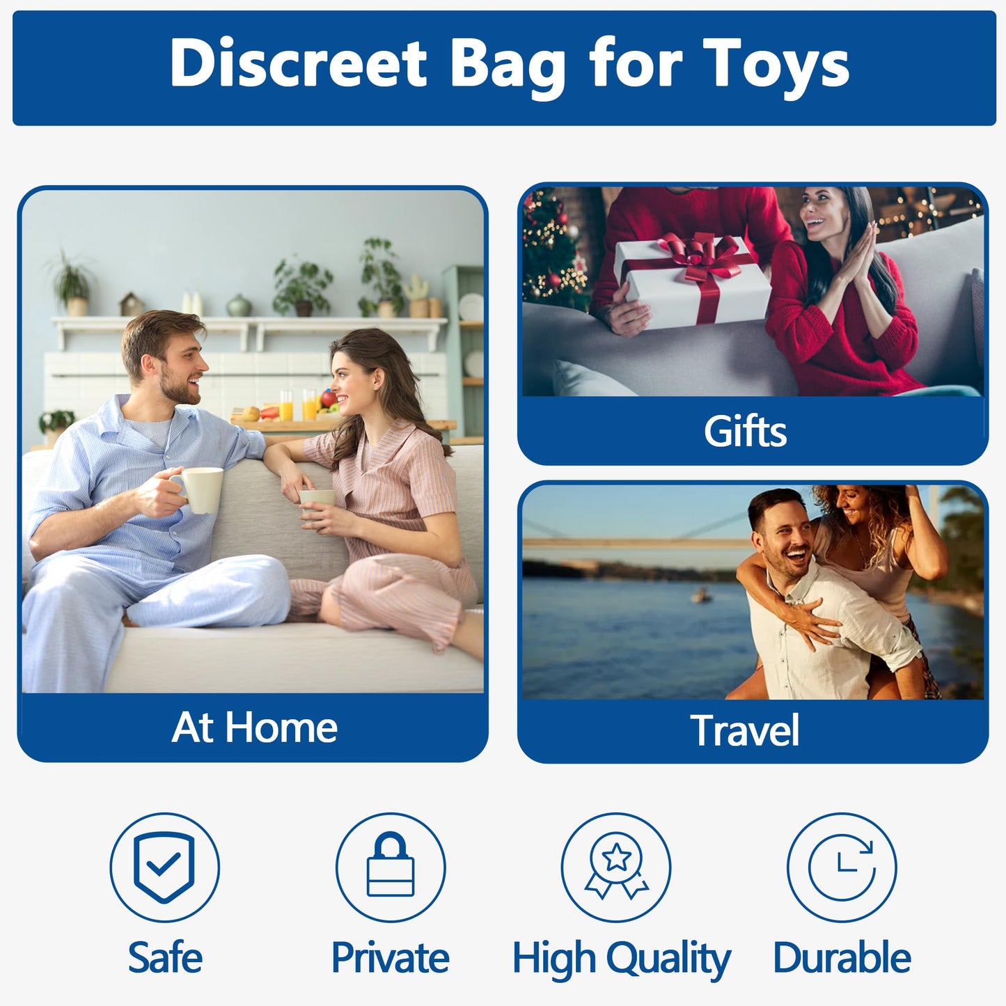 Damero Discreet Bag for Toys, Discreet Lockable Toy Storage Bag, Private Toy Storage Bag Box for Women and Men, Patent Pending