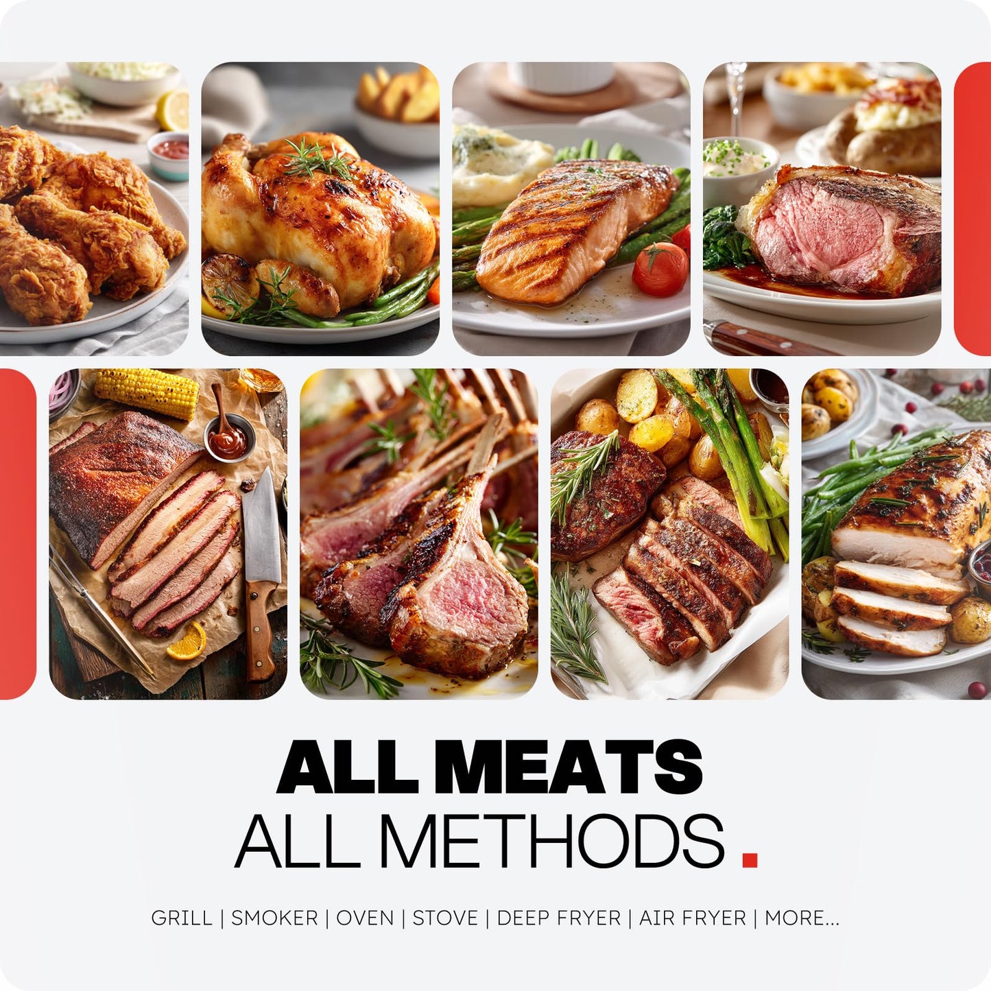 AYMDKI 2026 Upgraded Smart Wireless Meat Thermometer 6 Sensors Accuracy Digital Food Thermometer 0.5S Instant Read, IP67 Waterproof for BBQ, Grill, Smoker, Oven, Air Fryer