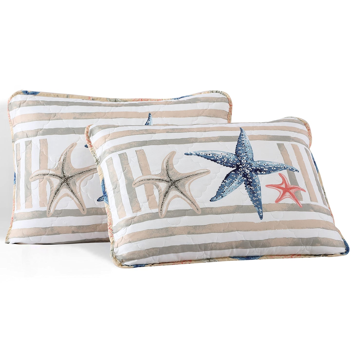 CARIBBEAN JOE Coastal 3-Piece Quilt Set, King, Sea Breeze Seaweed