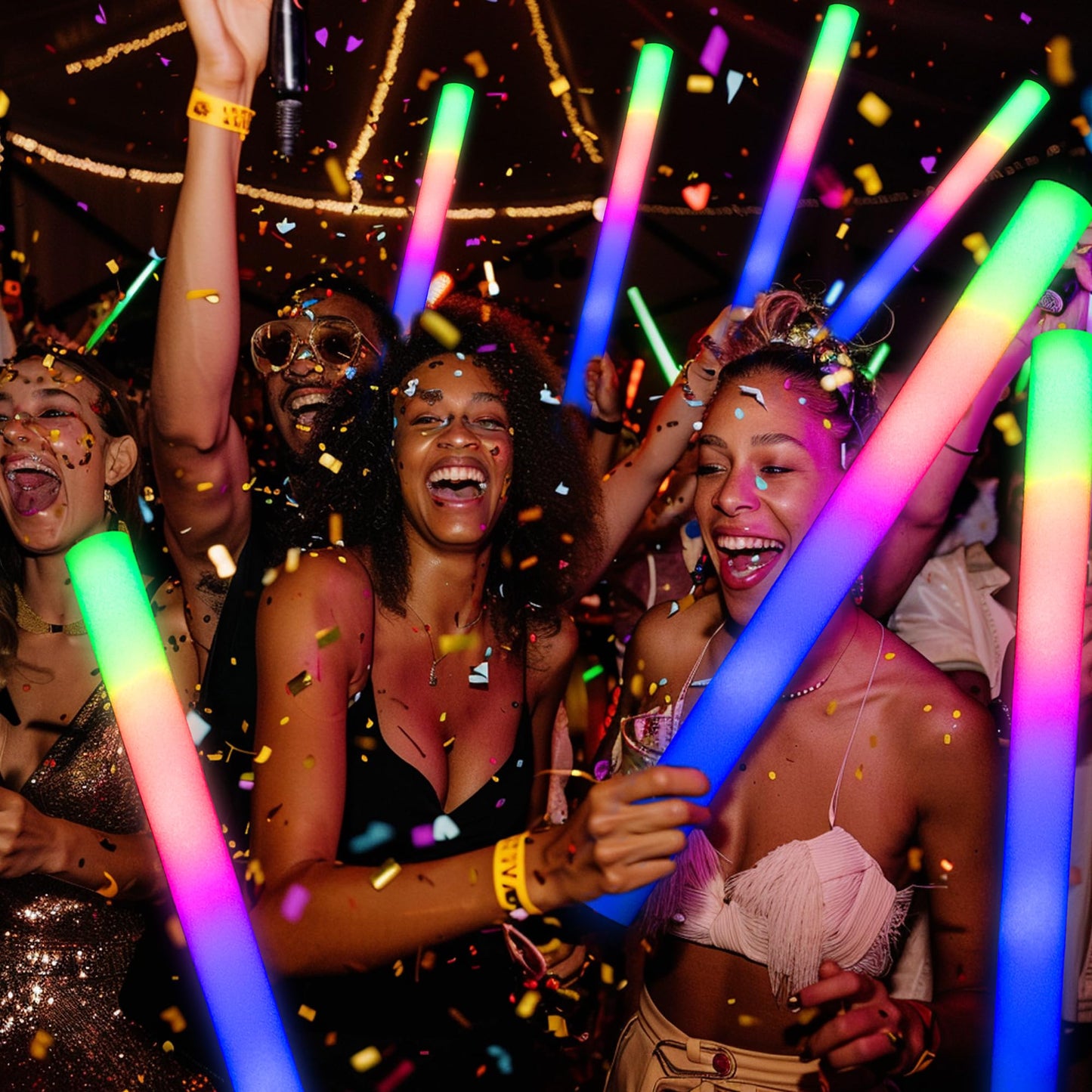 68 Pack led foam glow sticks bulk,wedding glow sticks for reception props,white light-up sticks for adults wedding,light up foam sticks,party light sticks pack,light sticks for parties bulk.