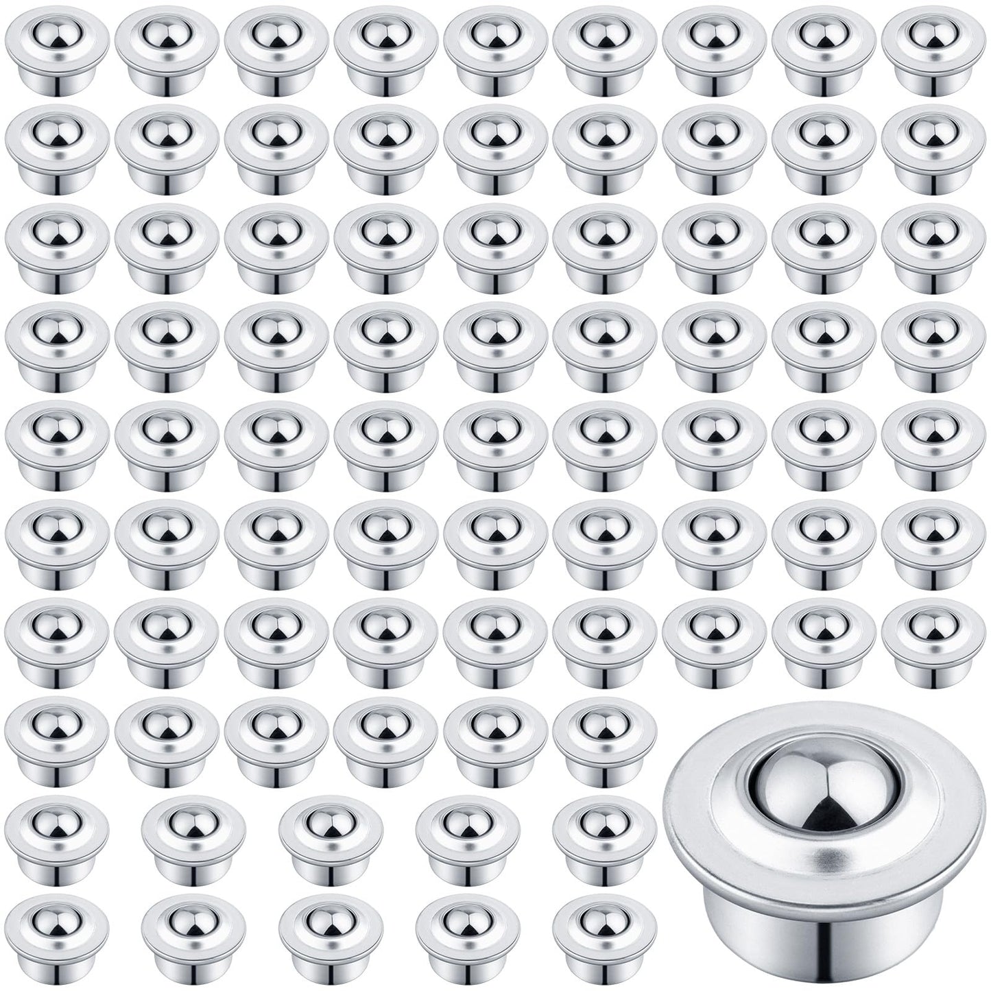AOKLIT 5/8" Roller Ball Transfer Bearing, 80PCS CY-15H Carbon Steel Ball Bearing Rollers, Ball Transfer Bearing Casters Universal for Conveyor, Transmission, Load Capacity 44lbs
