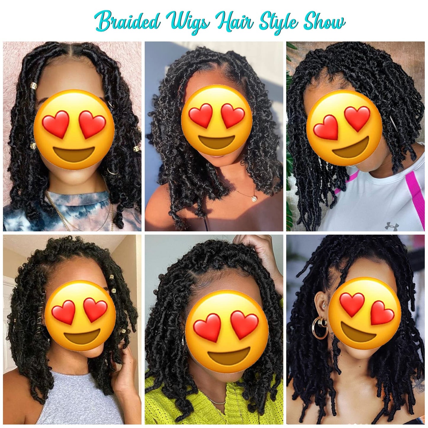 sedittyhair Braided Wigs for Black Women Double Full Lace Knotless Box Short Bob Dreadlock Braided Wigs Synthetic Lace Front Braided Wigs with Baby Hair Handmade Braided Wigs 14 inches (1B Color)