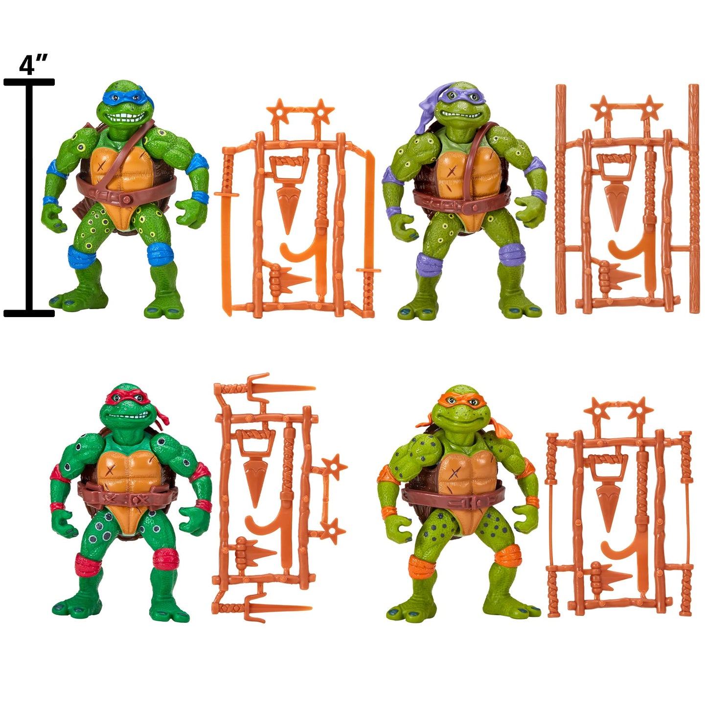Teenage Mutant Ninja Turtles Micro Mutant TMNT Classic Movie Star Soft Bundle