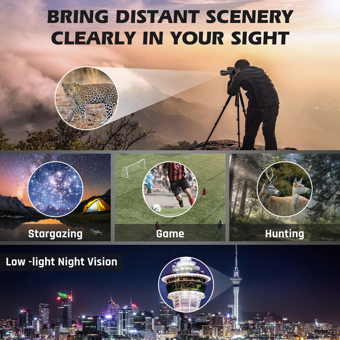 18x70 Binoculars for Adults High Powered, Large Aperture 70mm Astronomy Binoculars for Long Distance Viewing, Waterproof & Fogproof with Smartphone Adapter, Tripod Adapter, Carrying Case