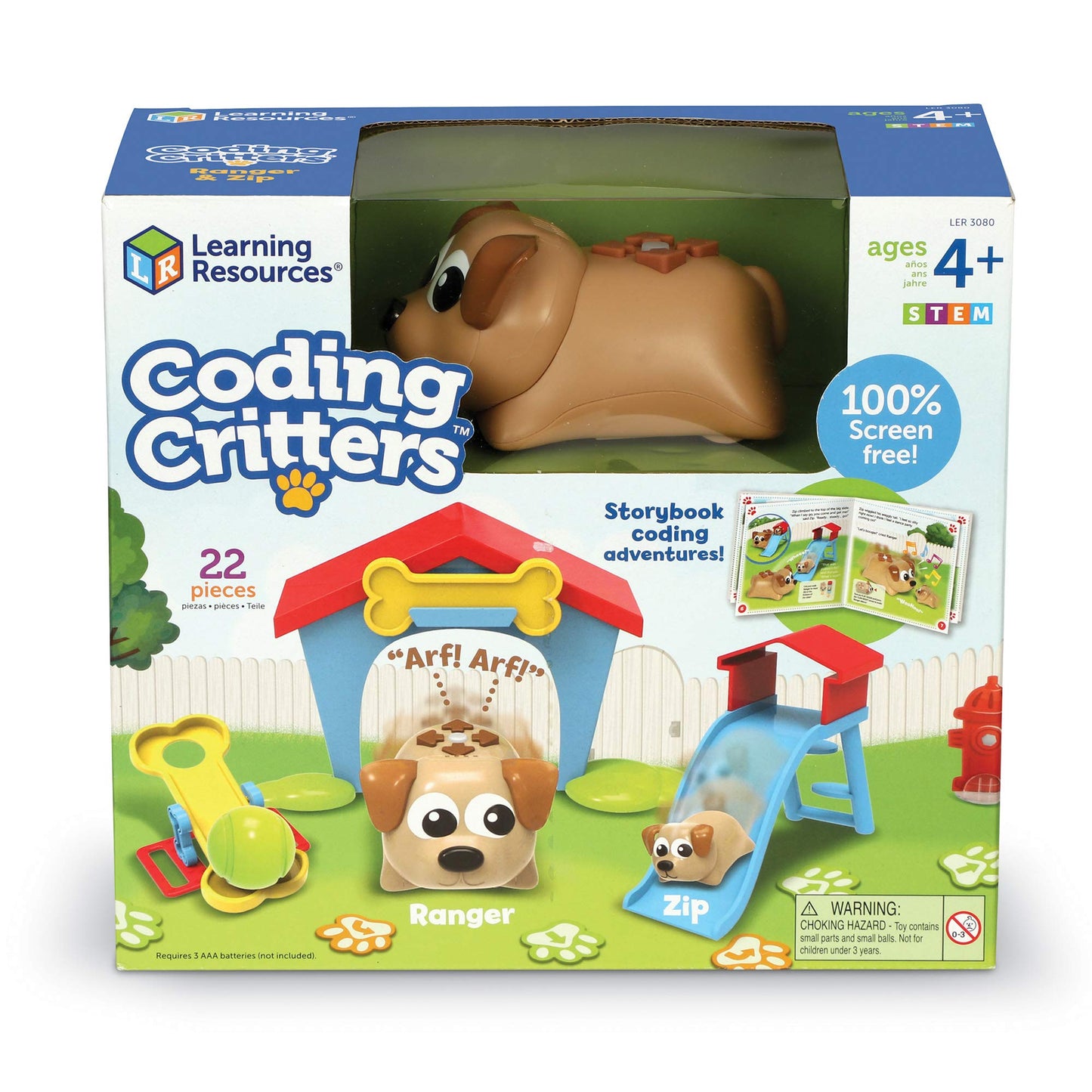 Learning Resources Coding Critters - Ranger & Zip, Interactive Coding Toy, 22 Piece Set, Ages 4+