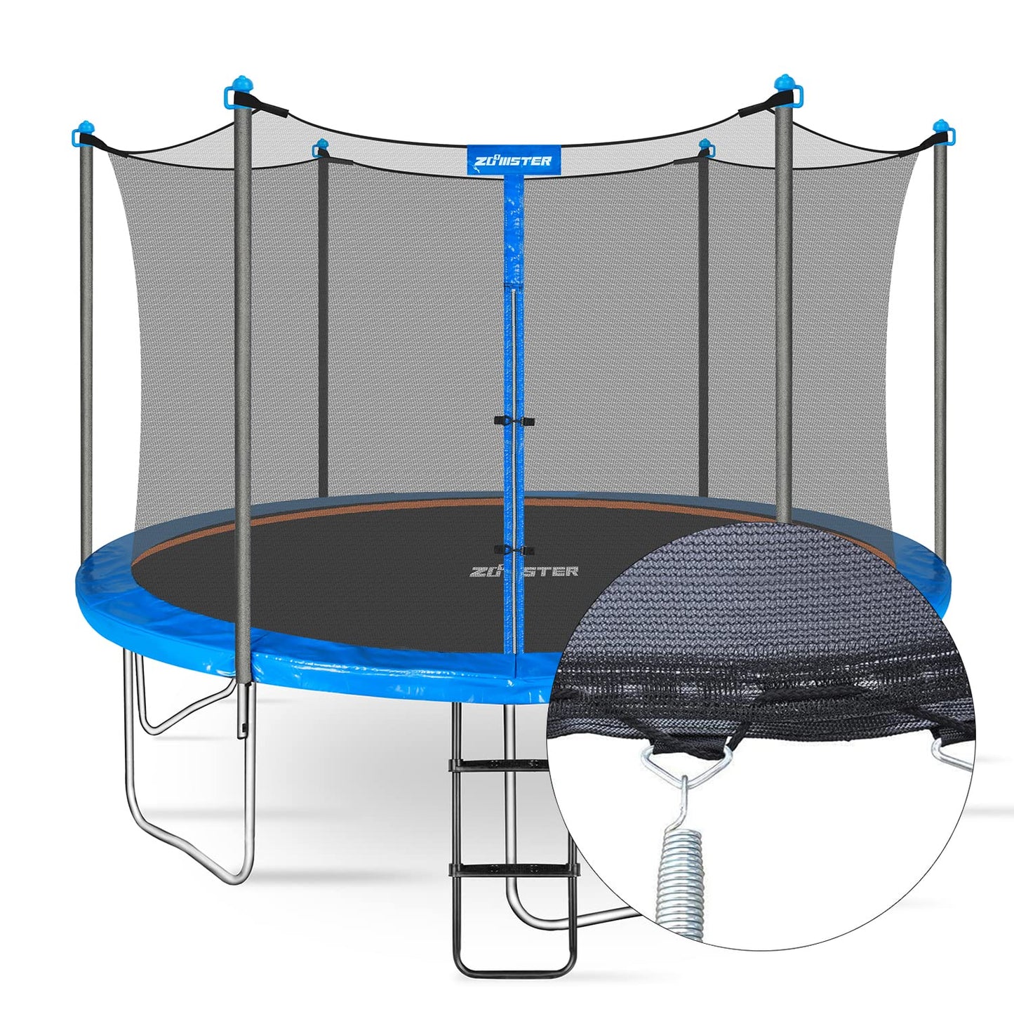 14FT Trampoline Enclosure Net with Universal Trampoline Replacement Enclosure Poles and Hardware (Only fit for 14FT Trampoline with 6 Poles)