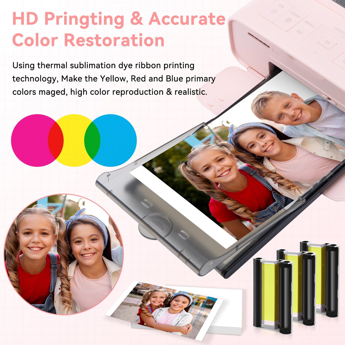 Wonfoucs Compatible for Canon Selphy CP1300 CP1500 Ink and Paper, KP-108IN KP108 3 Color Ink Cartridges and 108 Sheets 4x6 Photo Paper for Selphy CP1200 CP1000 CP910 CP900 CP810 CP760 CP770 CP780