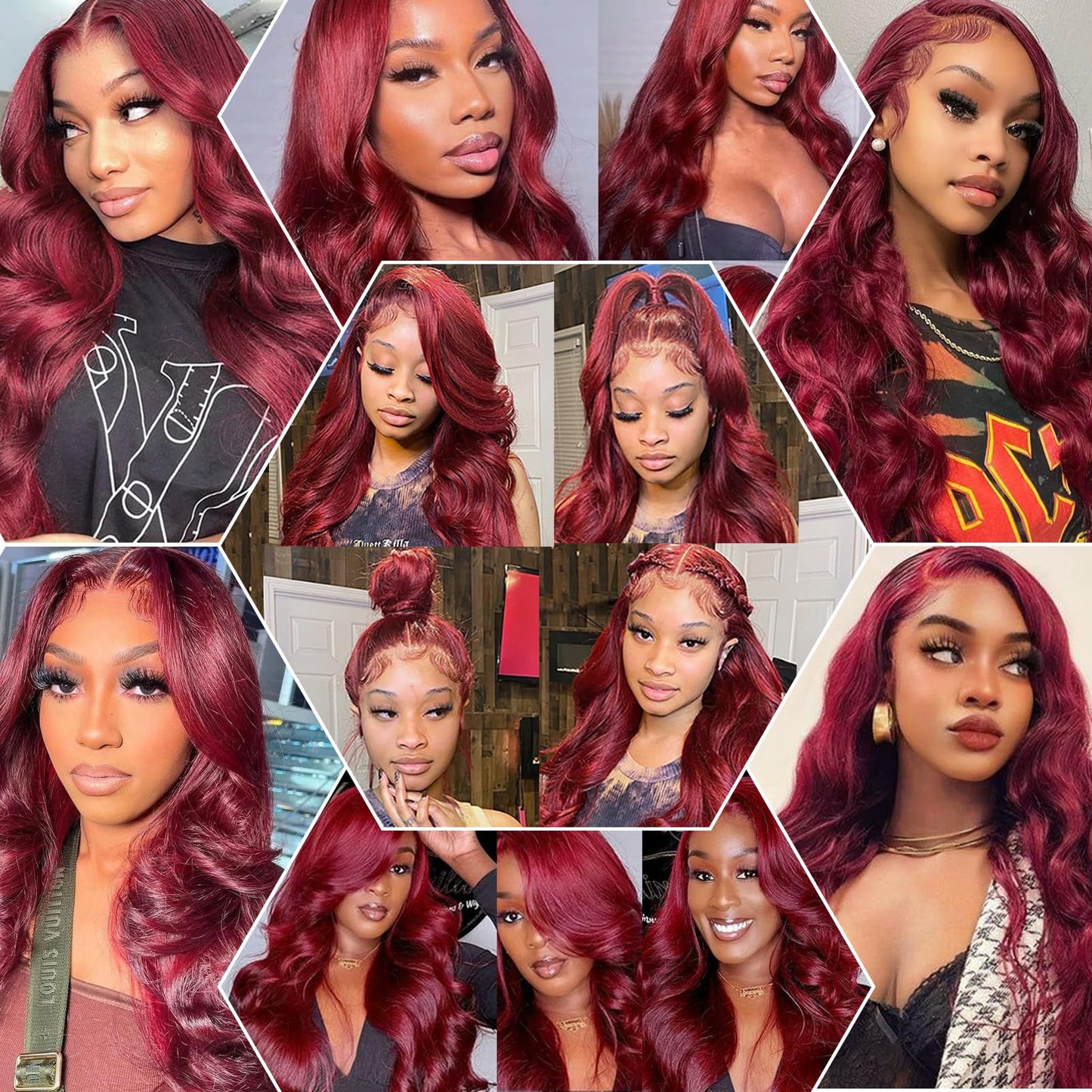99J Burgundy Lace Front Wigs Human Hair 200 Density 20 Inch 13x4 Body Wave HD Lace Front Wigs Human Hair With Pre Plucked Glueless Red Wig Wine Red Lace Front Wigs