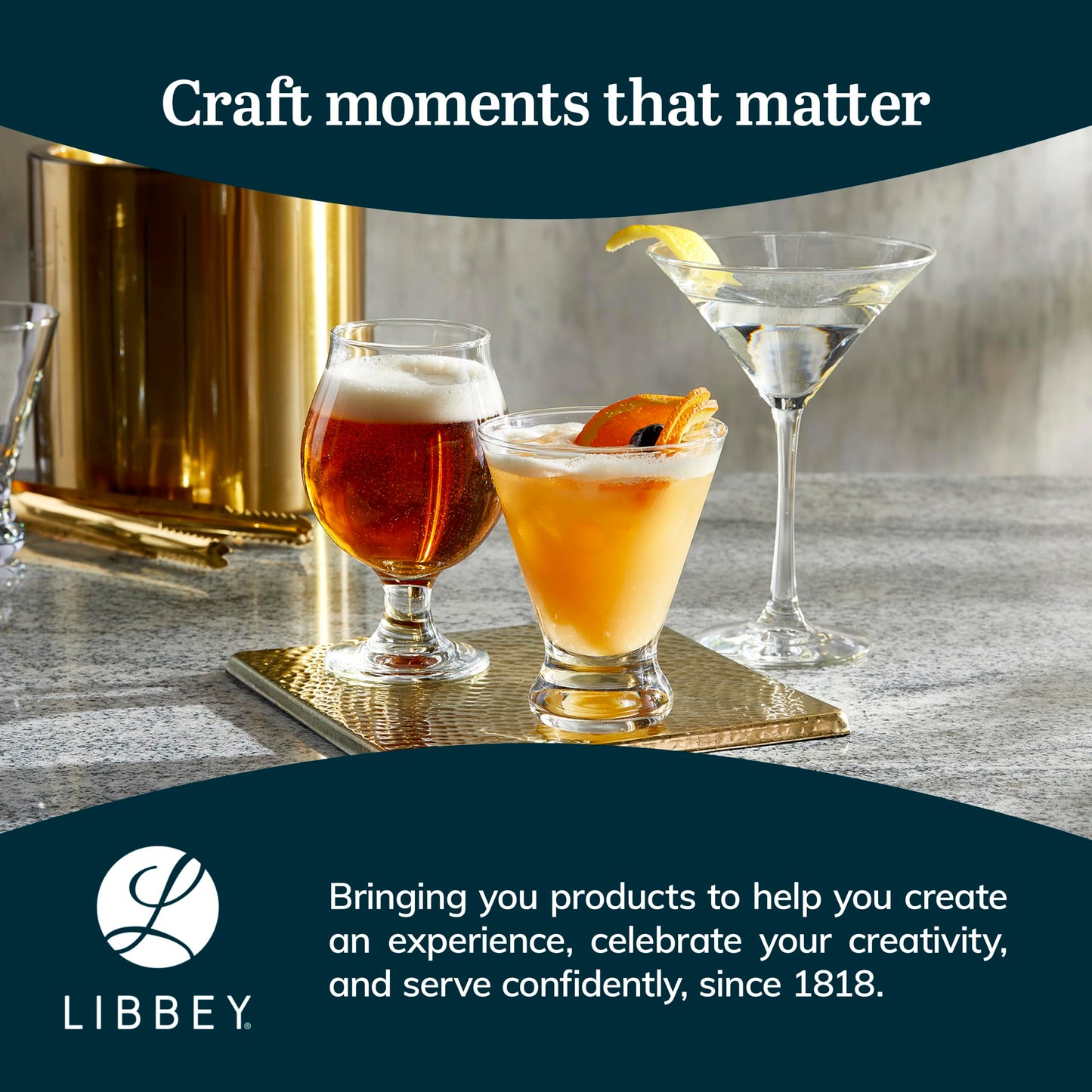 Libbey Entertaining Essentials Martini Glasses Set of 6, Tall, Slender, Triangular-Shaped Cocktail Glasses, Classic Martini Set for Wines, Cocktails