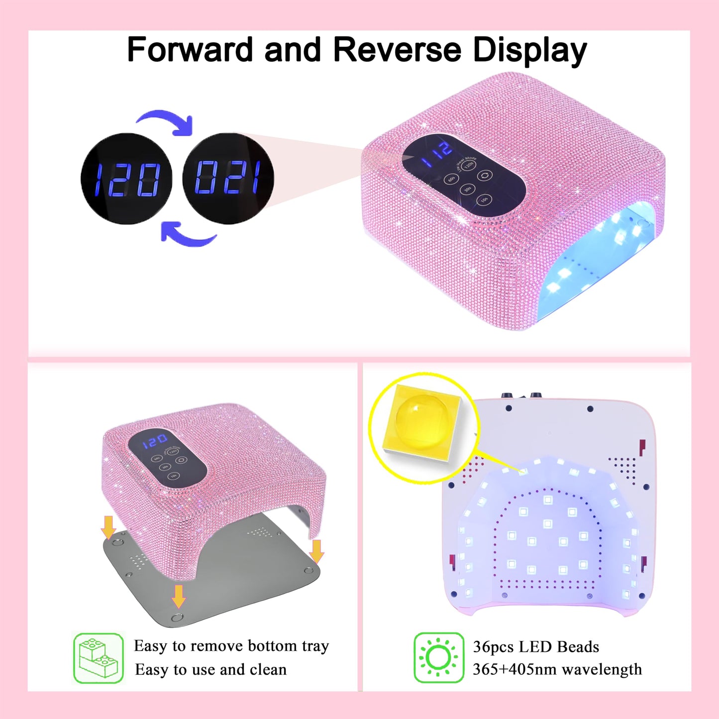 72W Cordless Led Nail Lamp, Rechargeable Nail Dryer, Portable Gel UV Led Nail Light with 4 Timer Setting Sensor, Professional Gel Nail Lights Nail Art Manicure Tools for Home and Salon