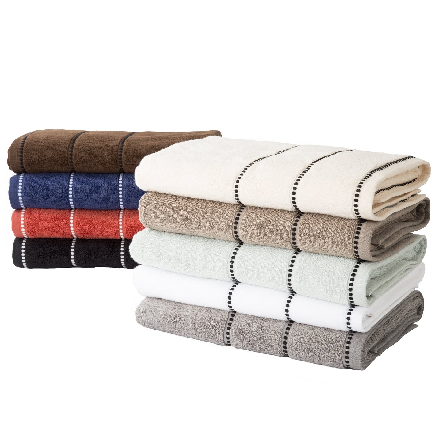 Lavish Home 6 Piece Bathroom Towels Set - 525GSM 100% Cotton Bathroom Essentials - 2 Bath Sheets, 2 Hand Towels, and 2 Wash Cloths for Bath, Shower, Gym, Spa, and Dorm Room (Beige)
