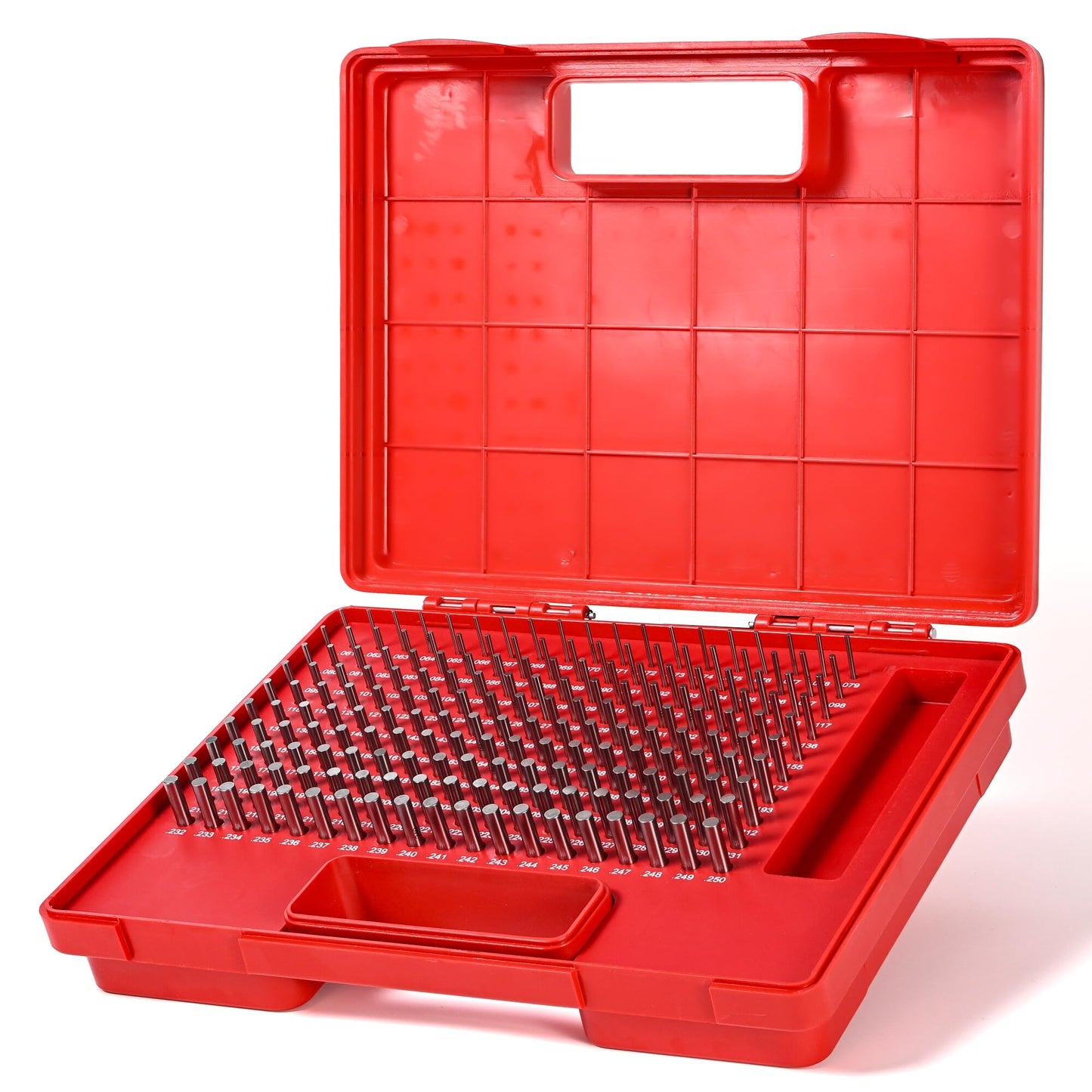 Pin Gauges, Pin Gage Set, M1(0.061”-0.250”)190pcs, Minus, Class ZZ, with Storage Case