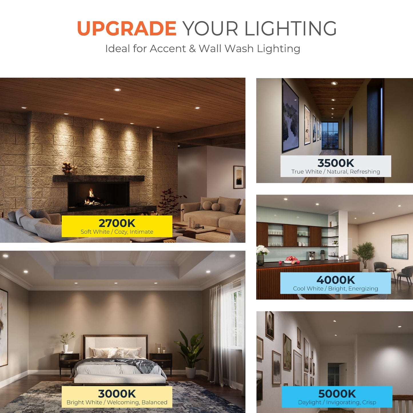 HALO RA 6 inch LED Recessed Light Trim with Adjustable Gimbal, Selectable Lumens and Selectable Color Temperature, Dim-to-Warm Feature, Damp Location Rated RA56LS9FSD2W1EWH