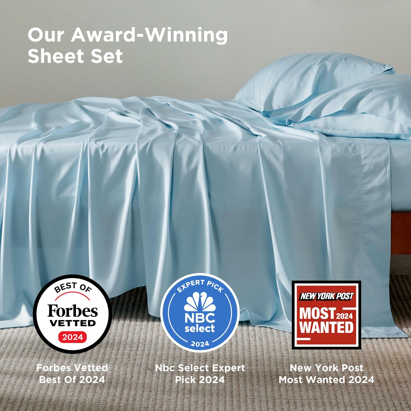 Bedsure Full Size Bed Sheets, Cooling Sheets, Rayon Derived from Bamboo, Breathable & Soft, Deep Pocket Up to 16 Inches, Hotel Luxury Silky Bedding for Hot Sleepers, Aqua