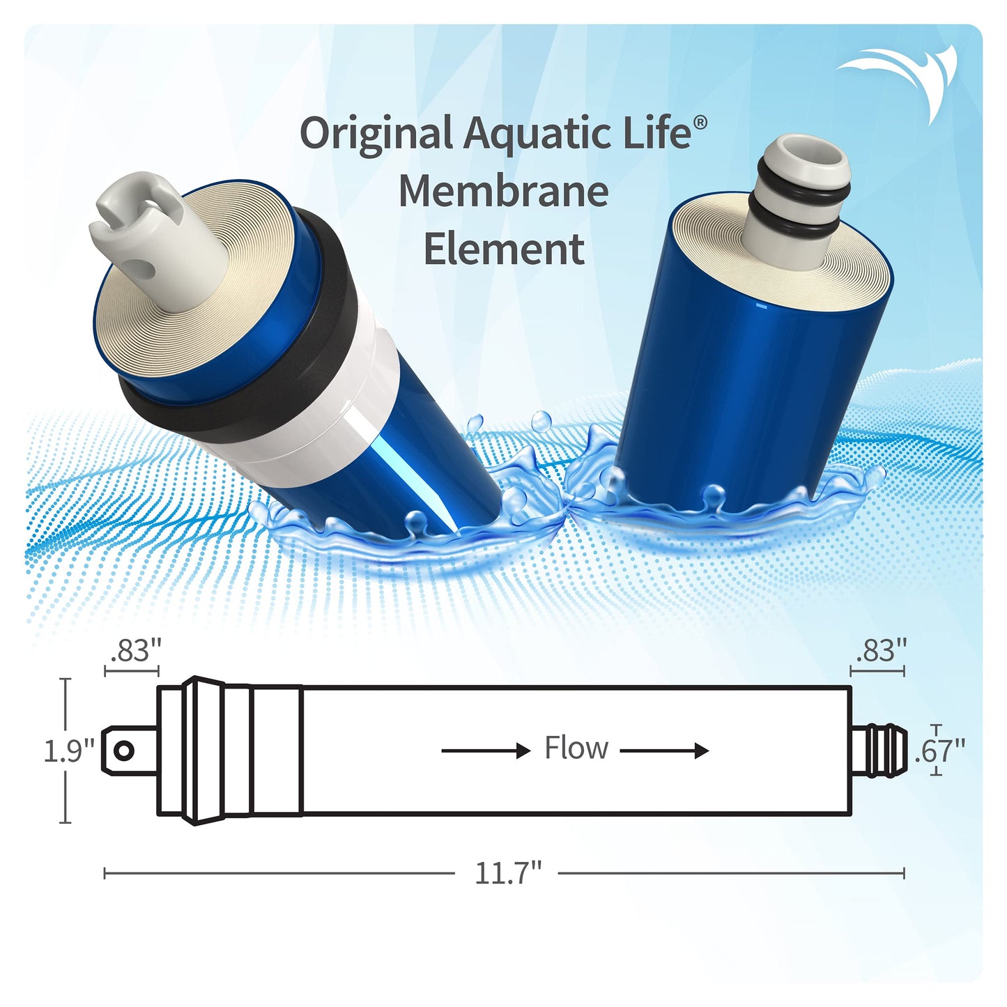 Aquatic Life 100 GPD Reverse Osmosis Membrane Filter