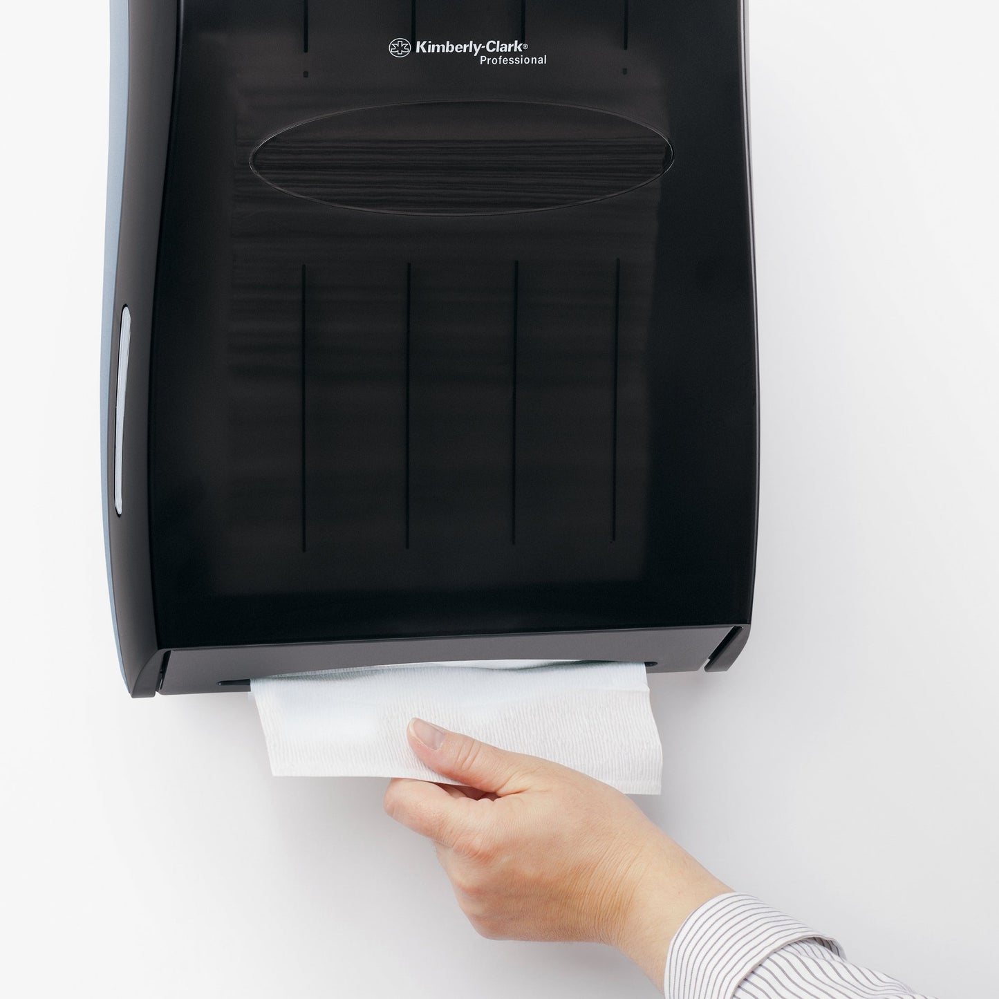 Kimberly Clark Professional Universal Folded Paper Towel Dispenser (09905), for Kleenex and Scott Brand Multifold and C-fold, 13.3” x, 5.9” x 18.9”, Smoke (Black)
