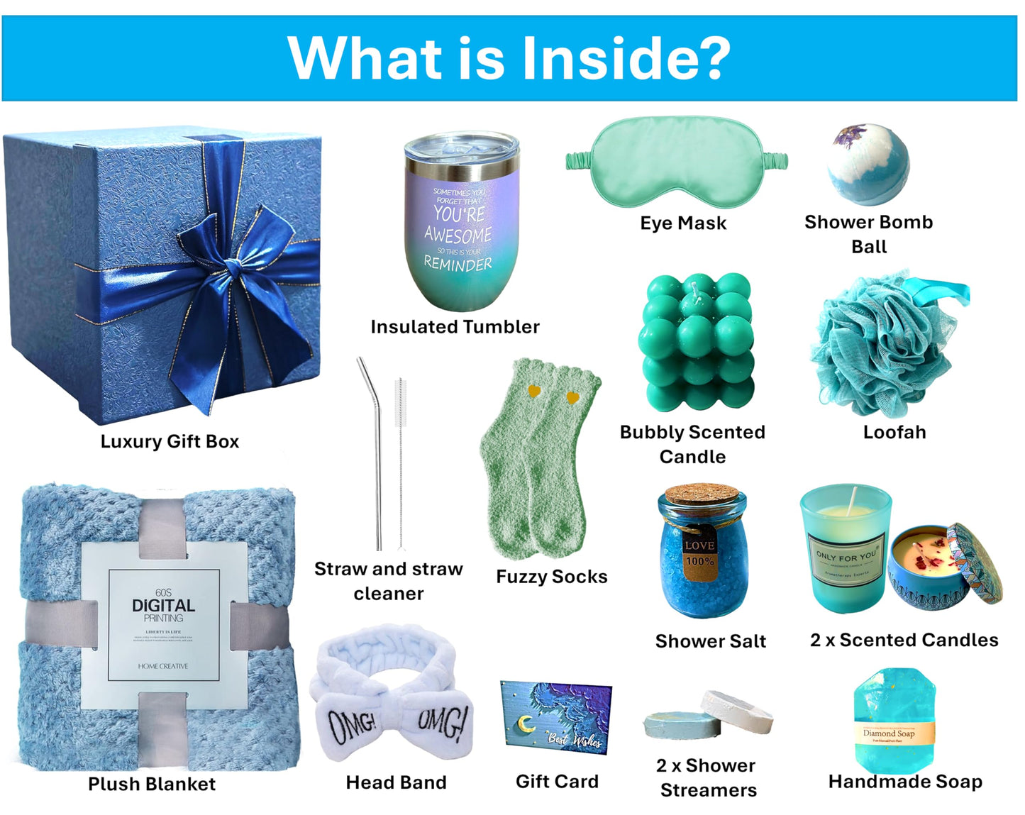 18 pcs Get well Soon Gift for Women,Care Package for Women, Relaxing Spa Gifts Set with Blanket, Unique Birthday and Mothers Day Gifts for Mom, Sister, Wife, Best Friend and Loved Ones