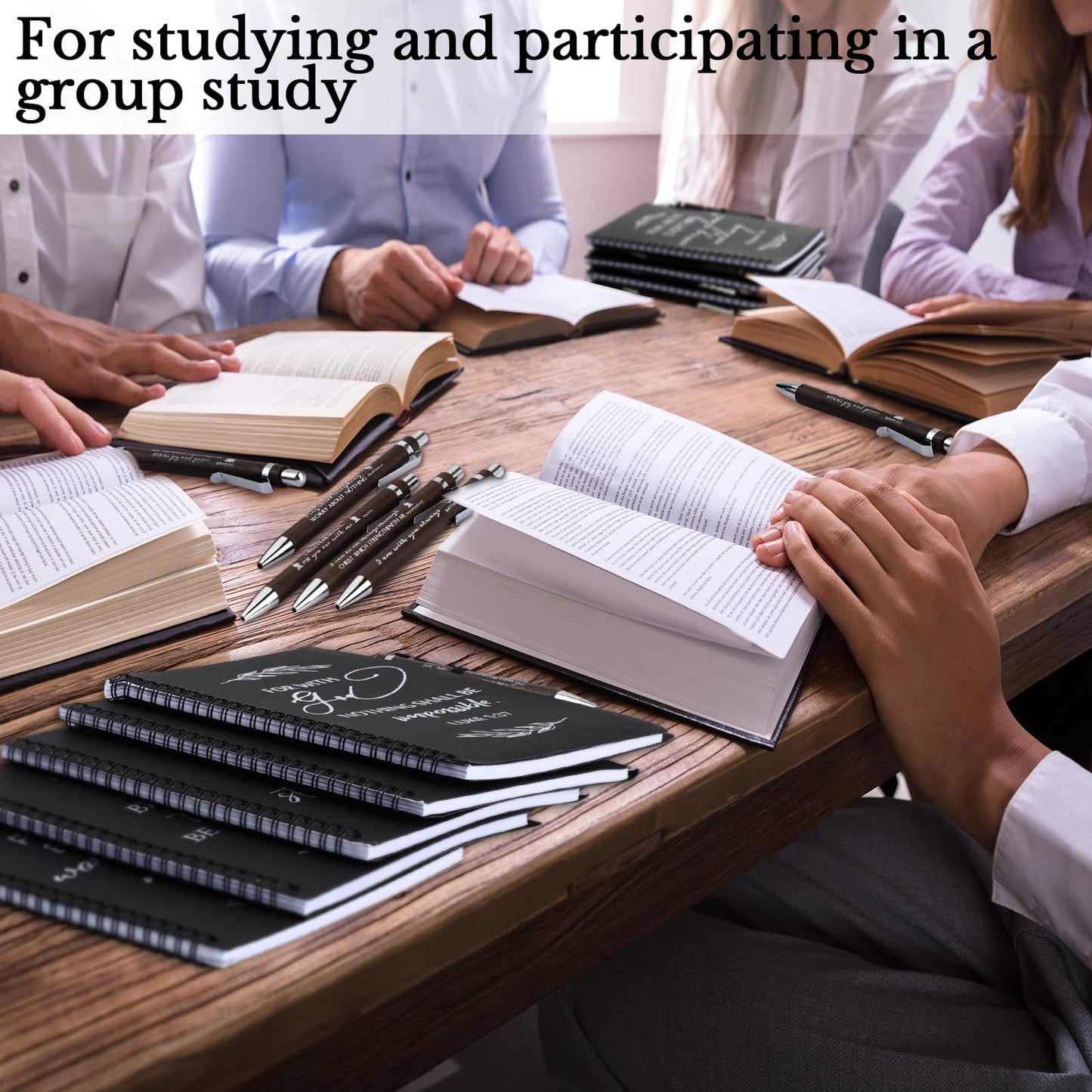 Kosiz 160 Pcs/ 80 Set Christian Gift Bulk A5 Spiral Notebook 5.5"x8.3" Christian Notebook Prayer Journal Bible Verse Ballpoint Pen Religious Christmas Church Gift for Women Sunday School Family (Black)