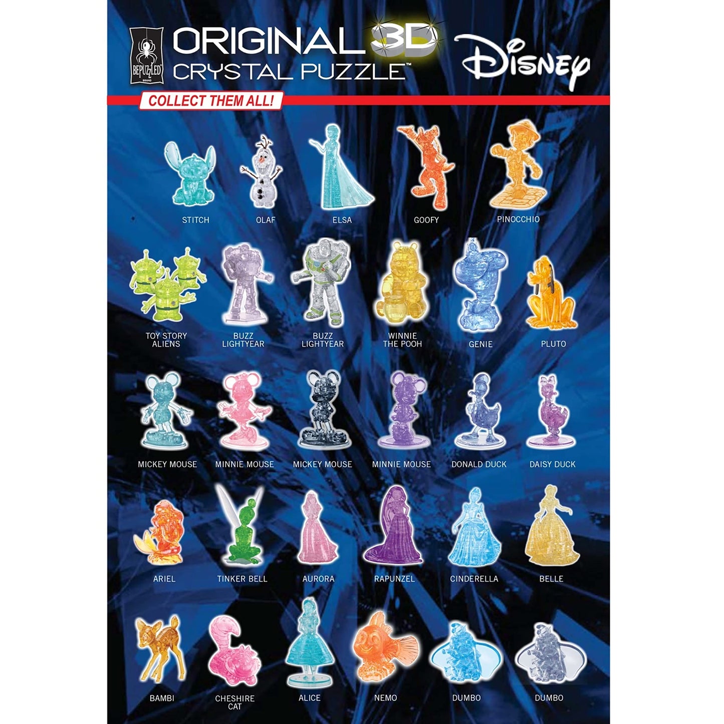 Bepuzzled 31037 Deluxe Disney 3D Crystal Puzzle - Minnie & Mickey Mouse Heart: 68 Pieces