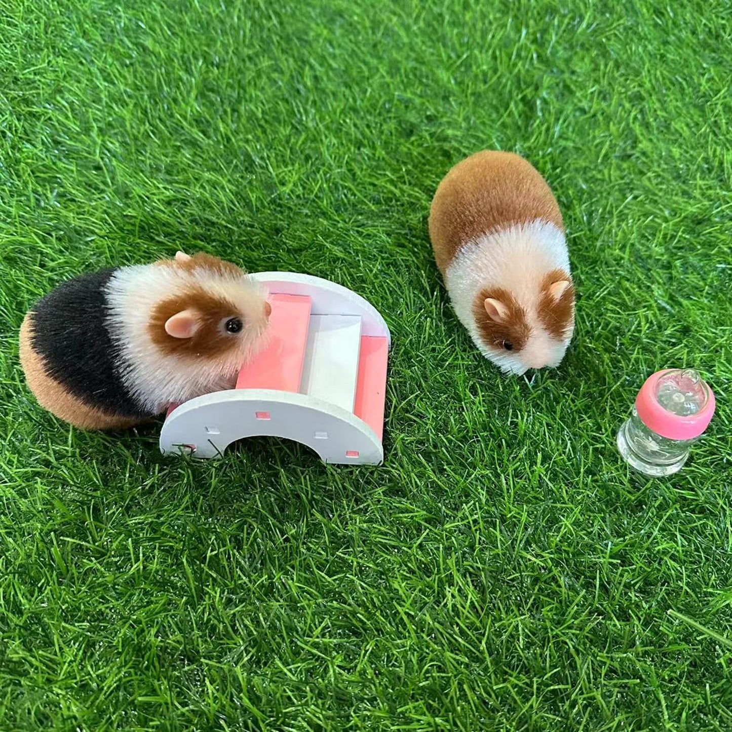 VOLOBE 5 Inches Silicone Hamster, Realistic Silicone Guinea Pig with Sleeping Bed Accessories for Kids Boy Girl Birthday Handmade Gift (Black Hamster)