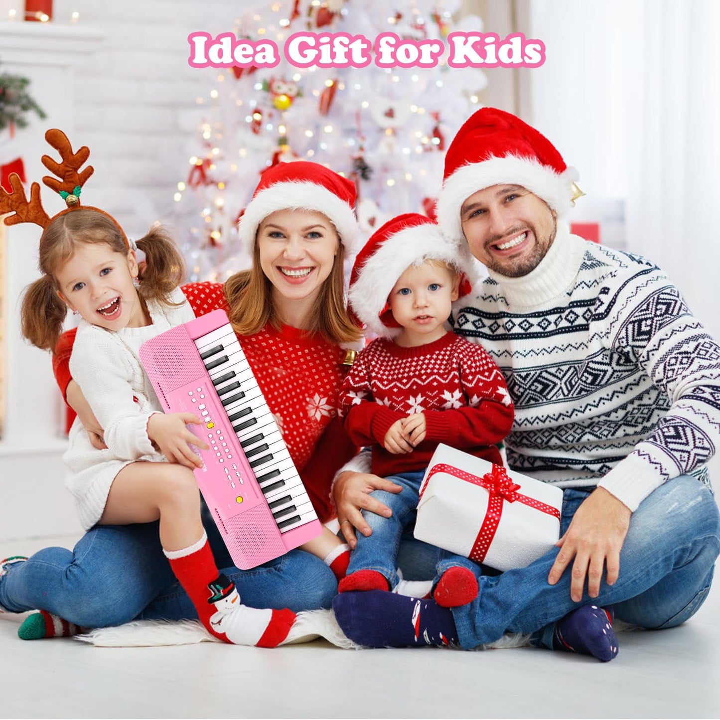 Toy Piano Keyboard for Kids Upgrade Electric Pianos Toys for 3 4 5 6 7 8 Year Old Girls Boys Beginners Keyboards with Microphone Toy for 3+ Year Old Kid Gifts (Pink)