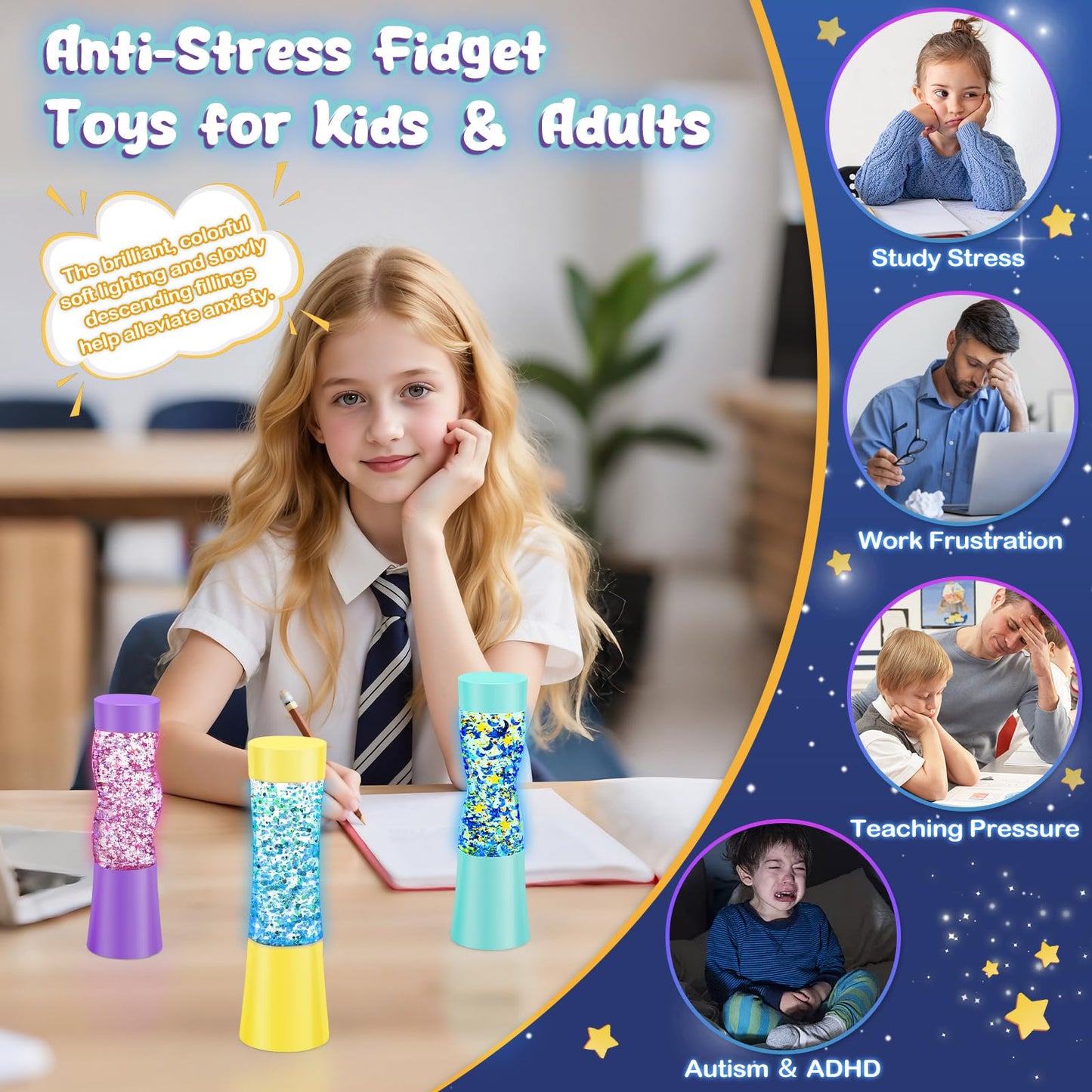 Subao Sensory Toys for Autism Kids, Sensory Lights Glow-in-the-Dark, Light Up Sensory Tubes Fidget Toys, Autism Sensory Products for Anxiety & Stress Relief, Sensory Special Needs Developmental Toys