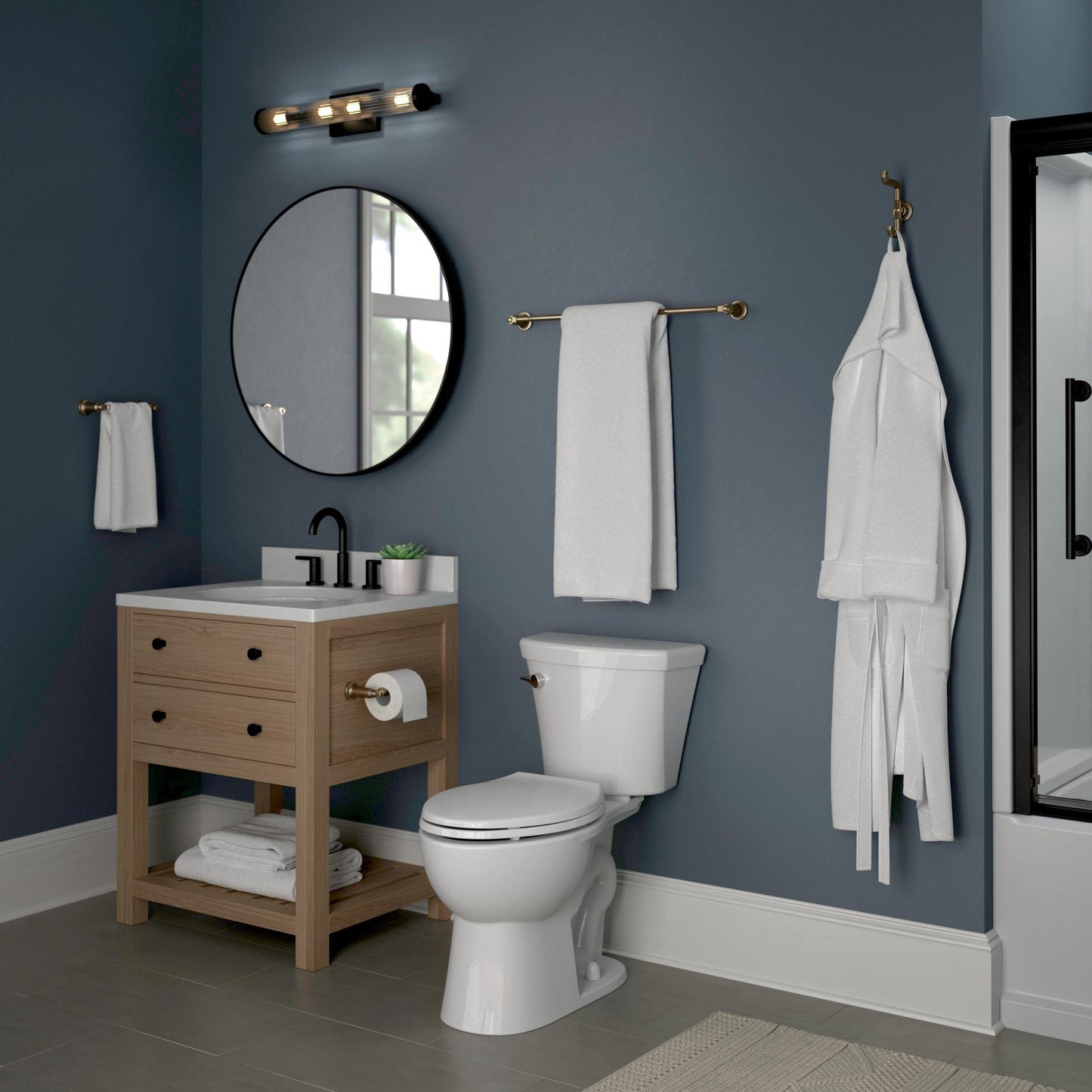DELTA 73550-CZ Saylor Bath Hardware Toilet Paper Holder, Champagne Bronze
