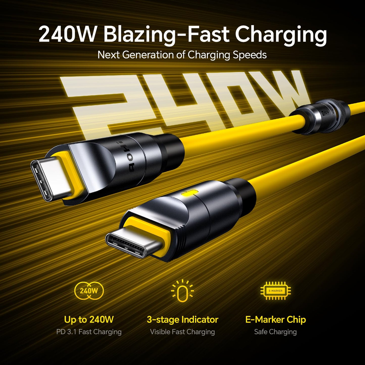 AOHI 240W 8 in 1 USB 4 Cable Set for Thunderbolt 4 Cable, The Future 240W PD3.1 USB C Fast Charging Cable Supports 40Gbps Data Transfer 8K HD Display for iPhone15 Pro Max MacBook Pro Air iPad Galaxy