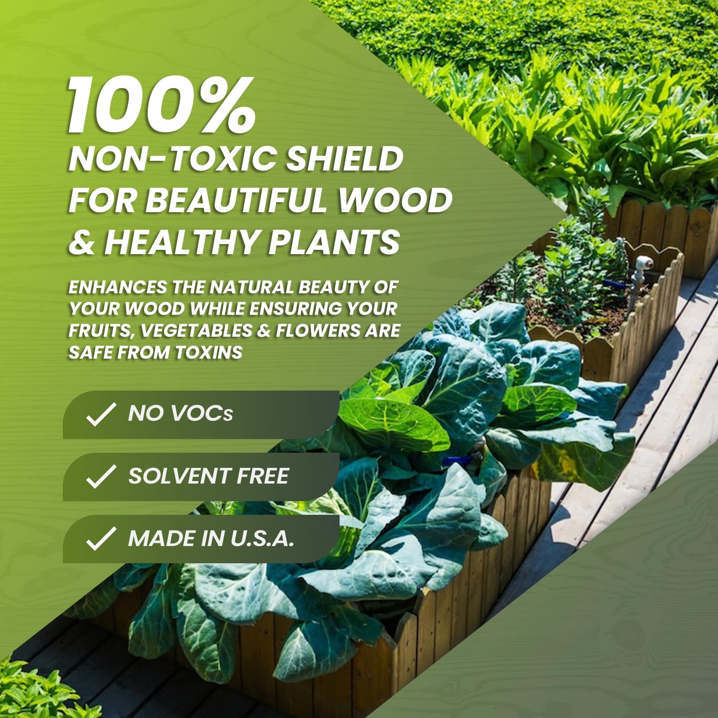 1 Gallon oz Garden Box Sealer - Covers 37.5 to 187.5 sq ft., Ideal Garden Bed Sealer - Wood Waterproofing, Food Safe Sealant - Wood Sealant That Protects Against Sun, Water & Weather Damages
