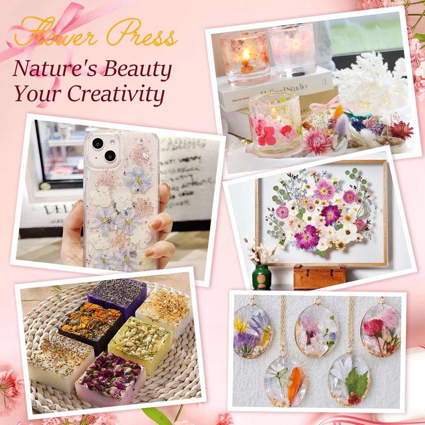 Flower Press Kit – 11"x11" Large Wooden Plant Press for DIY Pressed Flowers & Bouquet Preservation | Scrapbooking & DIY Crafts | Craft Kit for Adults & Teens | Ideal Gift for Nature & Art Lovers