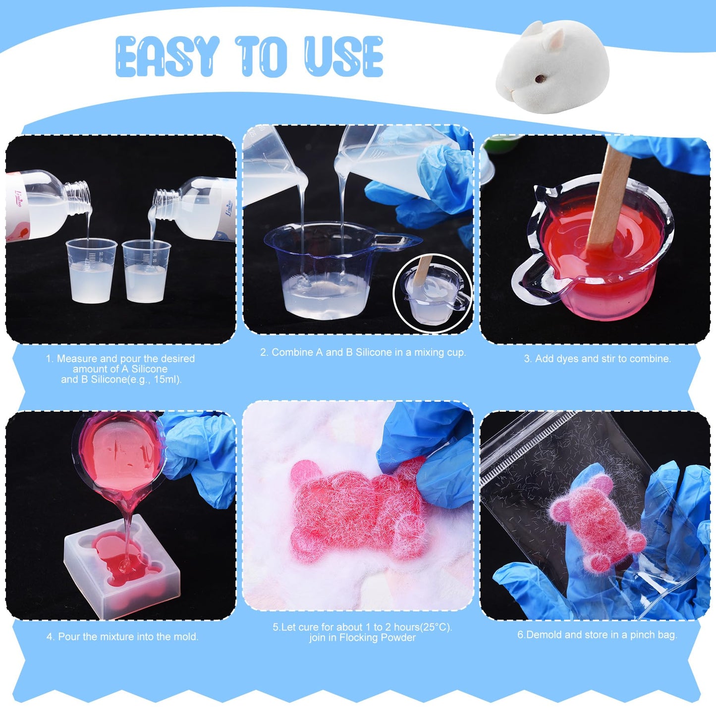 Liquid Silicone for Taba Squishy Kit - 36oz 1:1 AB Ratio Mixed Super Soft Silicone Rubber for Squishy Maker, Perfect DIY Stress Relief Gift Making Kit for Taba Squishy, Taba Bear, Flocking Cat's Paw