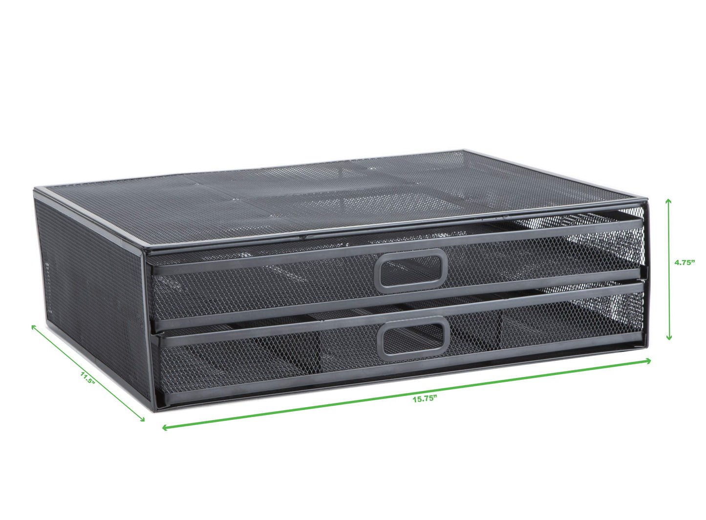 Mind Reader Monitor Stand, Ventilated Laptop Riser, Storage Drawer, Office, Metal Mesh, Black