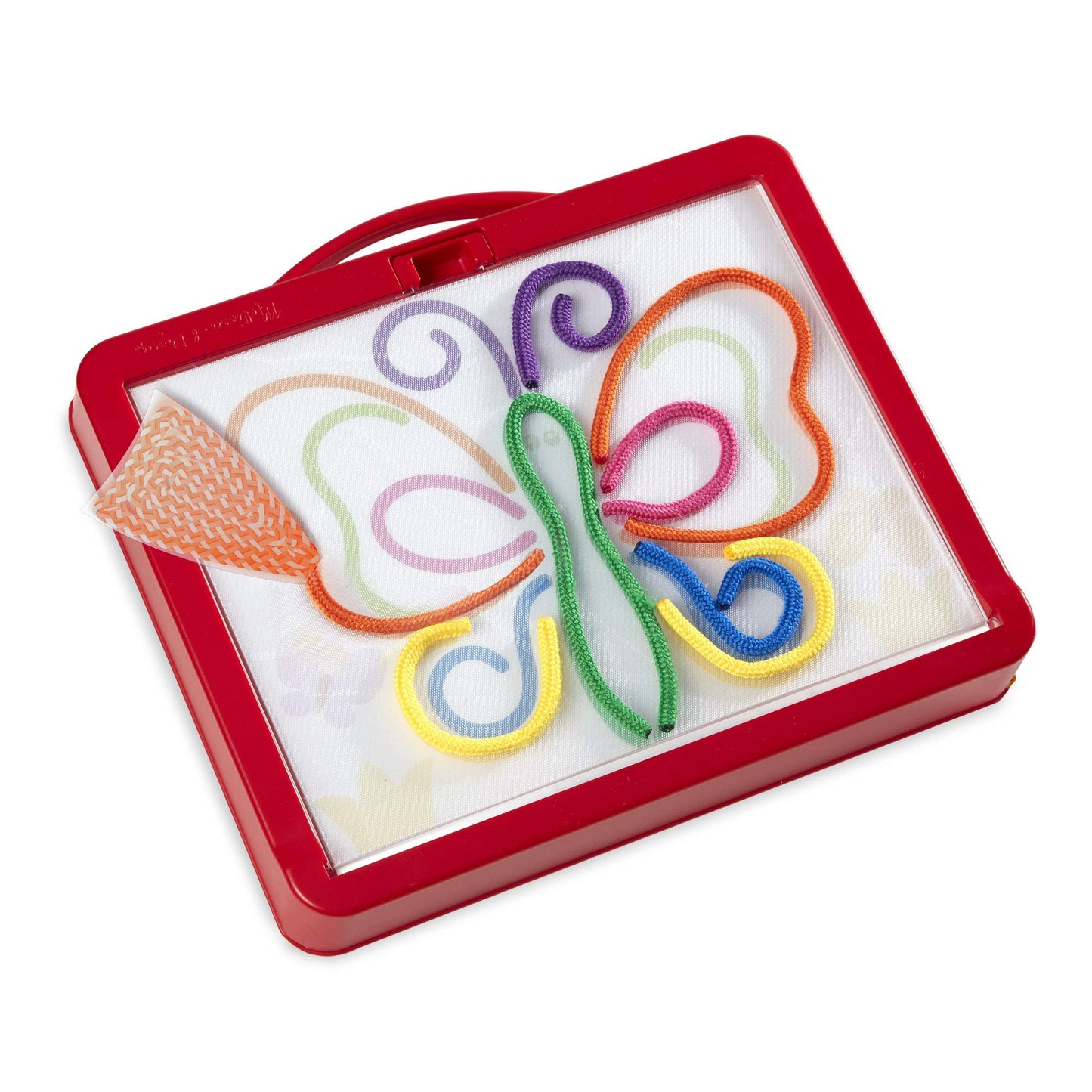 Melissa & Doug Rainbow Cord Picture & Pattern Maker Draw with Cords – 39 Cords, 6 Double-Sided Cards to Trace