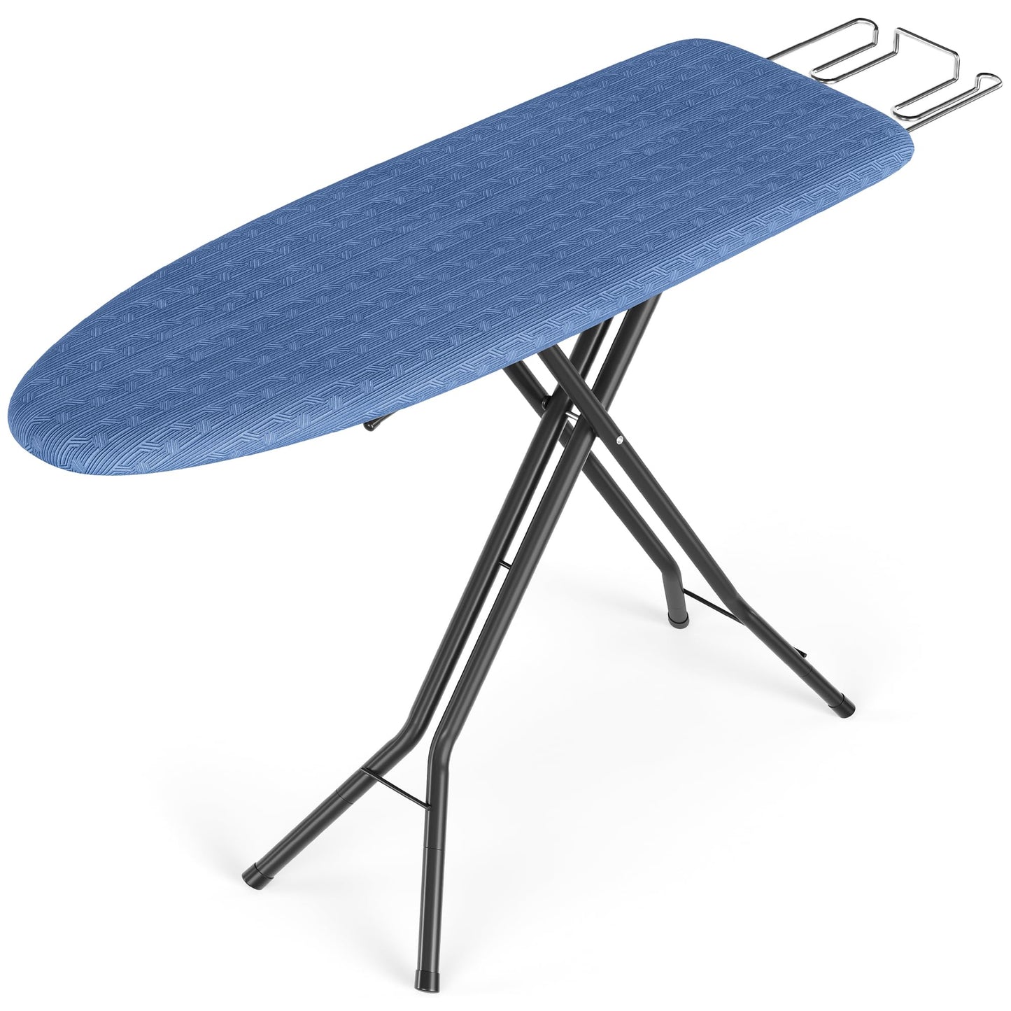 SONGMICS Ironing Board, Foldable Iron Board, Height Adjustable up to 35 Inches, with 4 Layered Cover and Pad, Iron Rest, Hook, Steel X-Legs, for Home, Laundry Room, Dorm, Midnight Blue ULLB001Q01