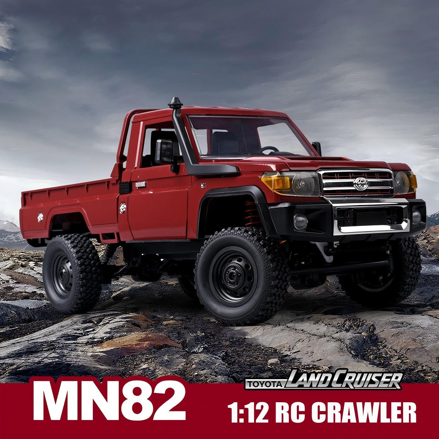 ShenFortune MN-82 1/16 Scale RC Rock Crawler Truck, 4x4 Off-Road Remote Control Car with 2.4GHz Remote & Dual 1200mAh Batteries - Ideal Gift for Birthday/Christmas/Halloween (Ages 8+)