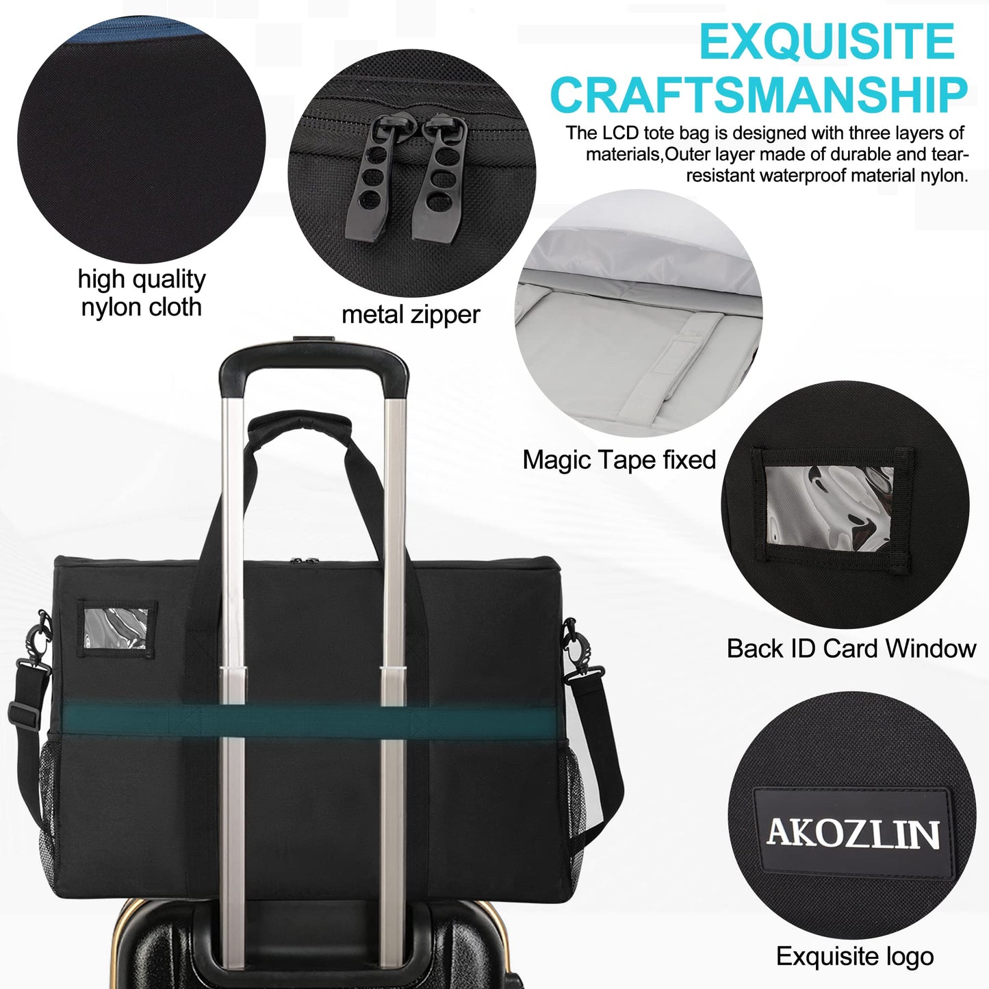 AKOZLIN LCD Screens/TVs(up to 2) Transport Tote Bag for 24" Displays Padded Monitor Carrying Case (NOT FOR IMAC) Travel Bag With Shoulder Strap,Large Accessories Pocket