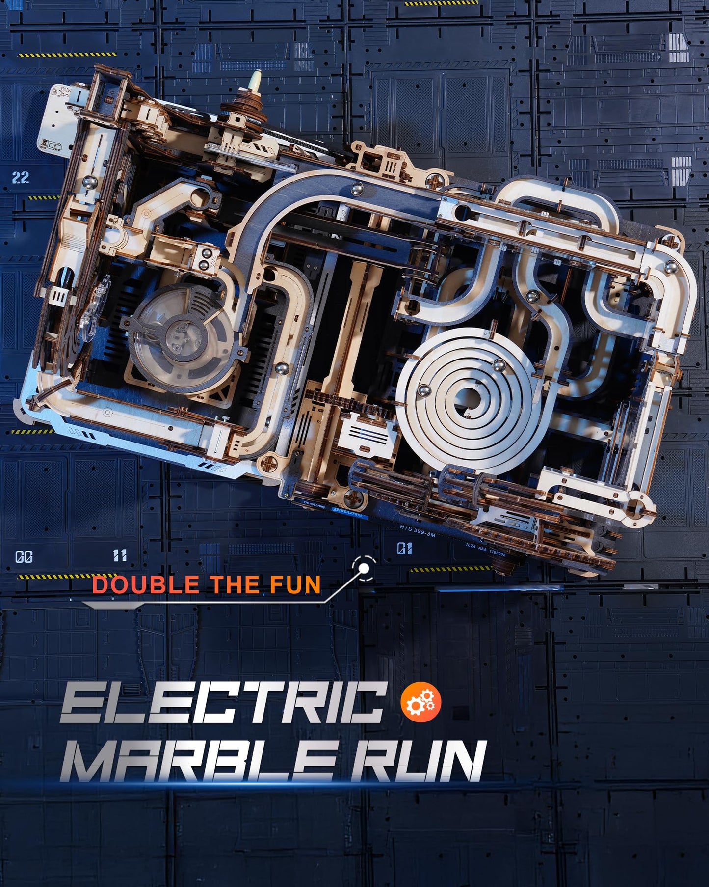 3D Puzzles for Adults - Marble Runs Building Set, Wooden Model Kits, Marble Spaceport+Marble Night City+Link Pack