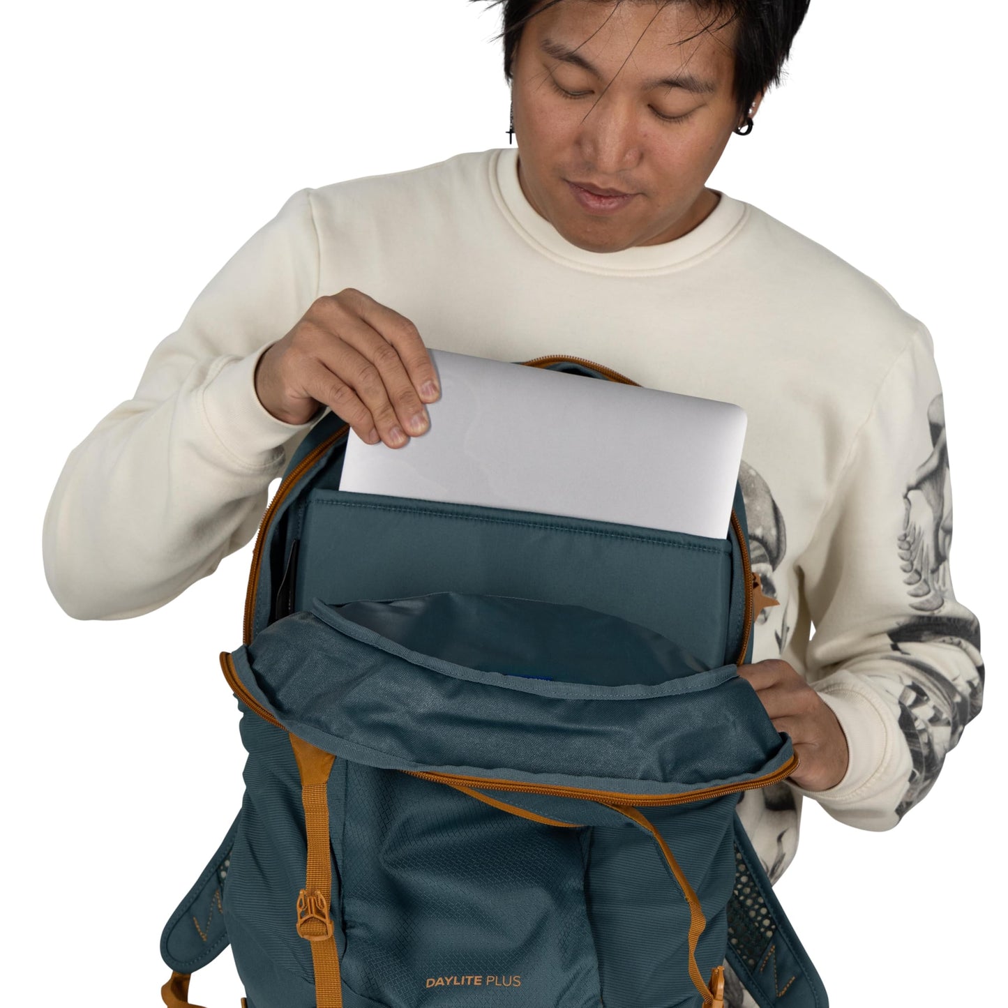 Osprey Daylite Plus Commuter Backpack - Everyday Pack with Laptop Sleeve, Bottle Pockets, and Extra Storage, Porcelain Orange