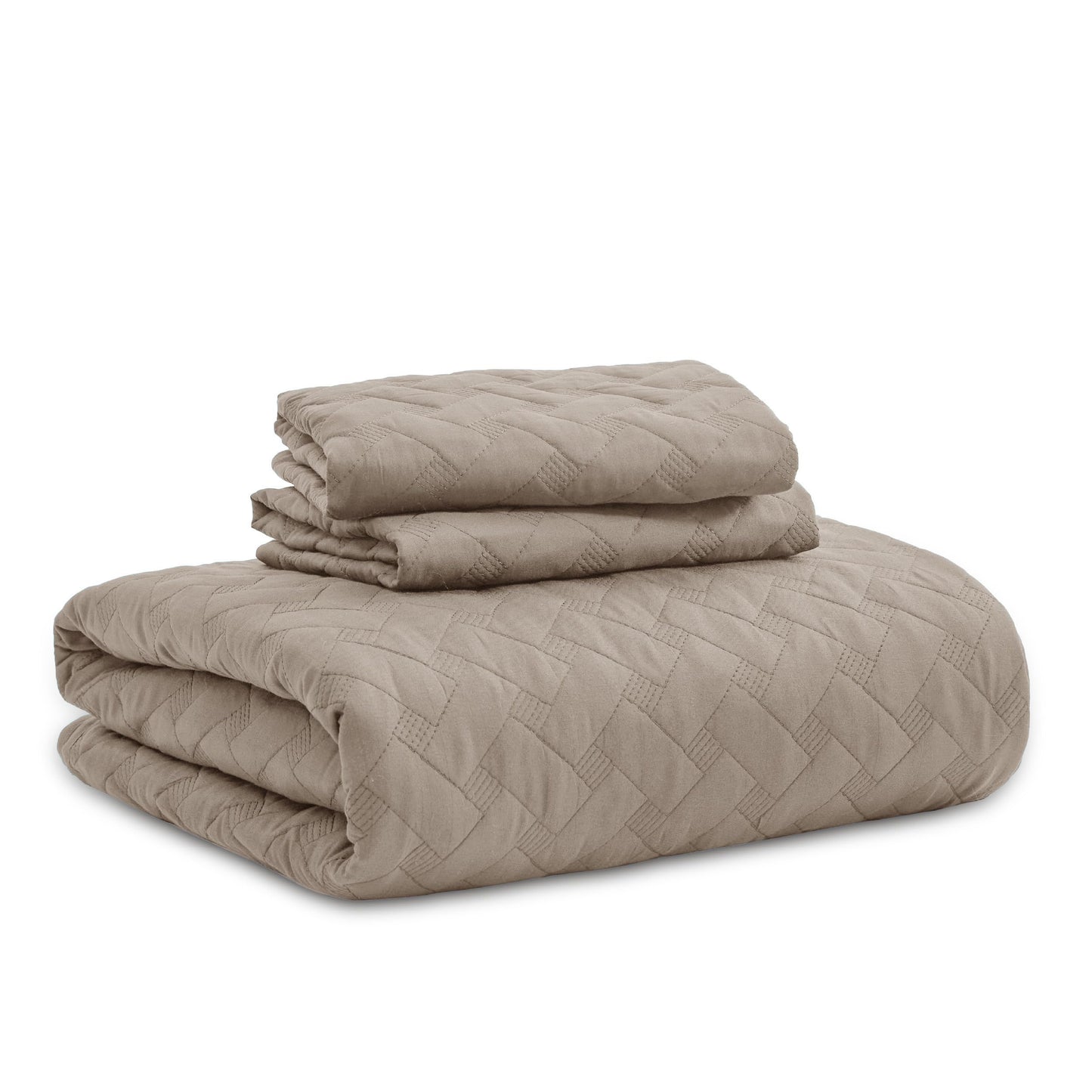 Bedsure California King Quilts - Lightweight Bedspreads Cal King Size with Basket Weave Pattern, Soft Quilt Bedding Set, Taupe Comforter Set Coverlet for All Seasons with 2 Pillow Shams (111" x 106")