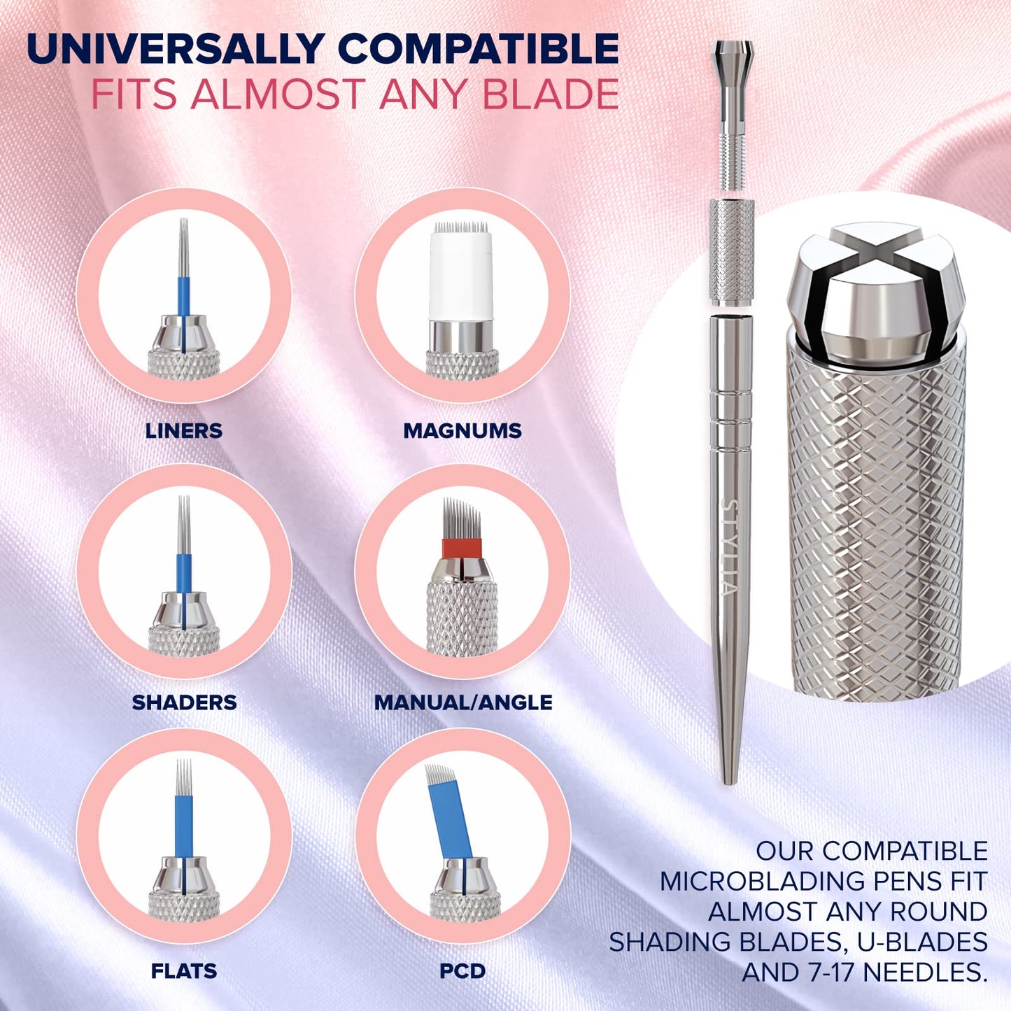 20 Piece Microblading Pens Kit, Disposable Aluminum Handles For Permanent Makeup Eyebrow, Professional Microblade Supplies Pen Tool For Fuller Lush Brows with Lock-Pin and Ergonomic Grip