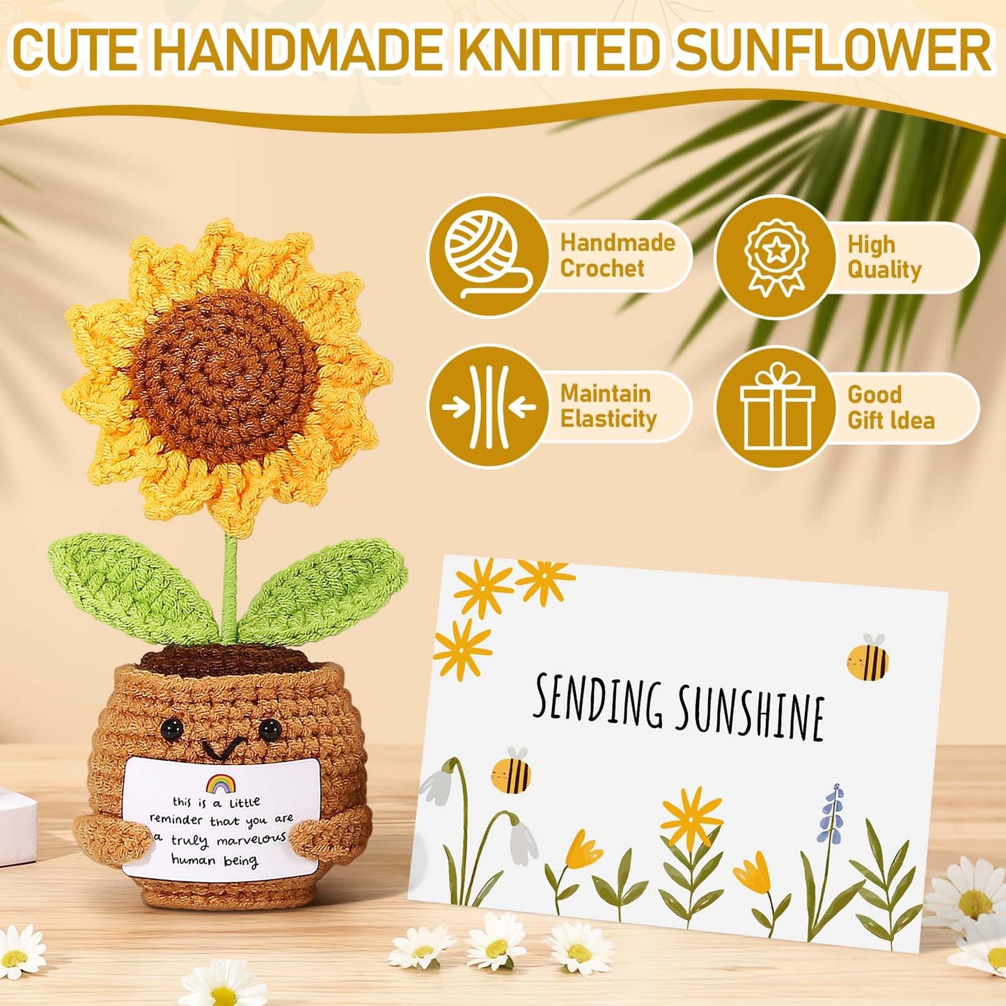 Self Care Gifts for Women Gift Baskets,Sending Sunshine Thinking of You Care Package Spa Gift Sets, Mothers Day Birthday Gifts for Women Mom Sister Wife Grandma Best Friends Her - Ivory