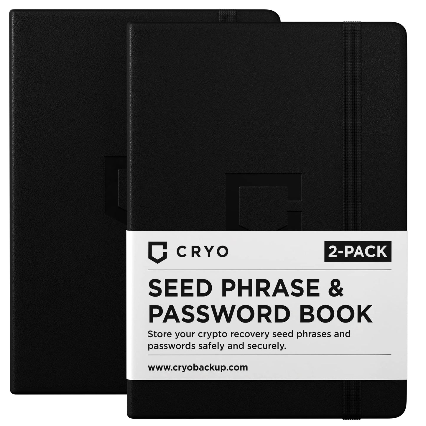 CRYO Crypto Seed Phrase Storage Notebook - Waterproof Bitcoin Recovery Phrase Crypto Password Keeper - 12 to 24 Word Cold Wallet Backup - Mnemonic Passphrase - Pocket Size 2-Pack