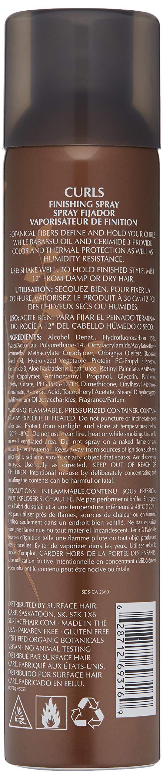 SURFACE Hair CURLS Finishing Spray, 10 oz