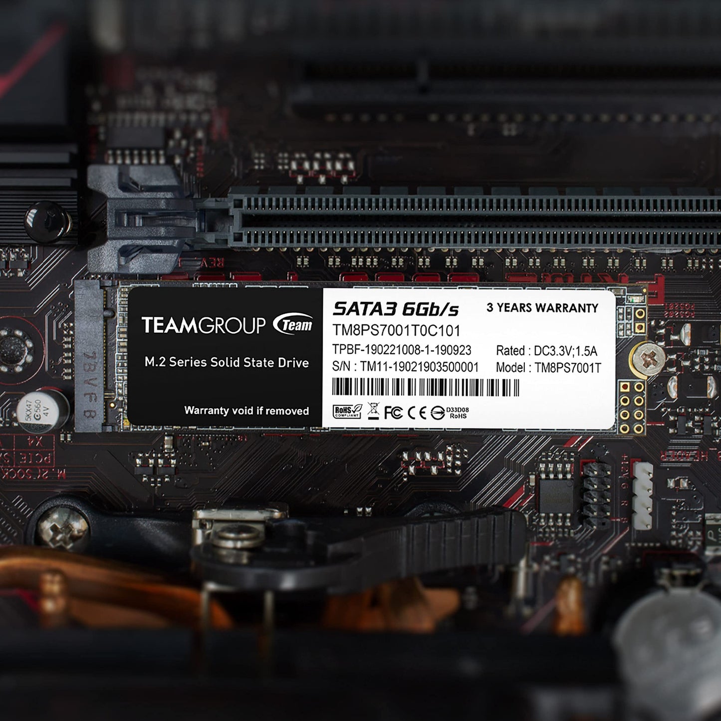 TEAMGROUP MS30 1TB with SLC Cache 3D NAND TLC M.2 2280 SATA III 6Gb/s Internal Solid State Drive SSD (Read/Write Speed up to 530/480 MB/s) Compatible with Laptop & PC Desktop TM8PS7001T0C101