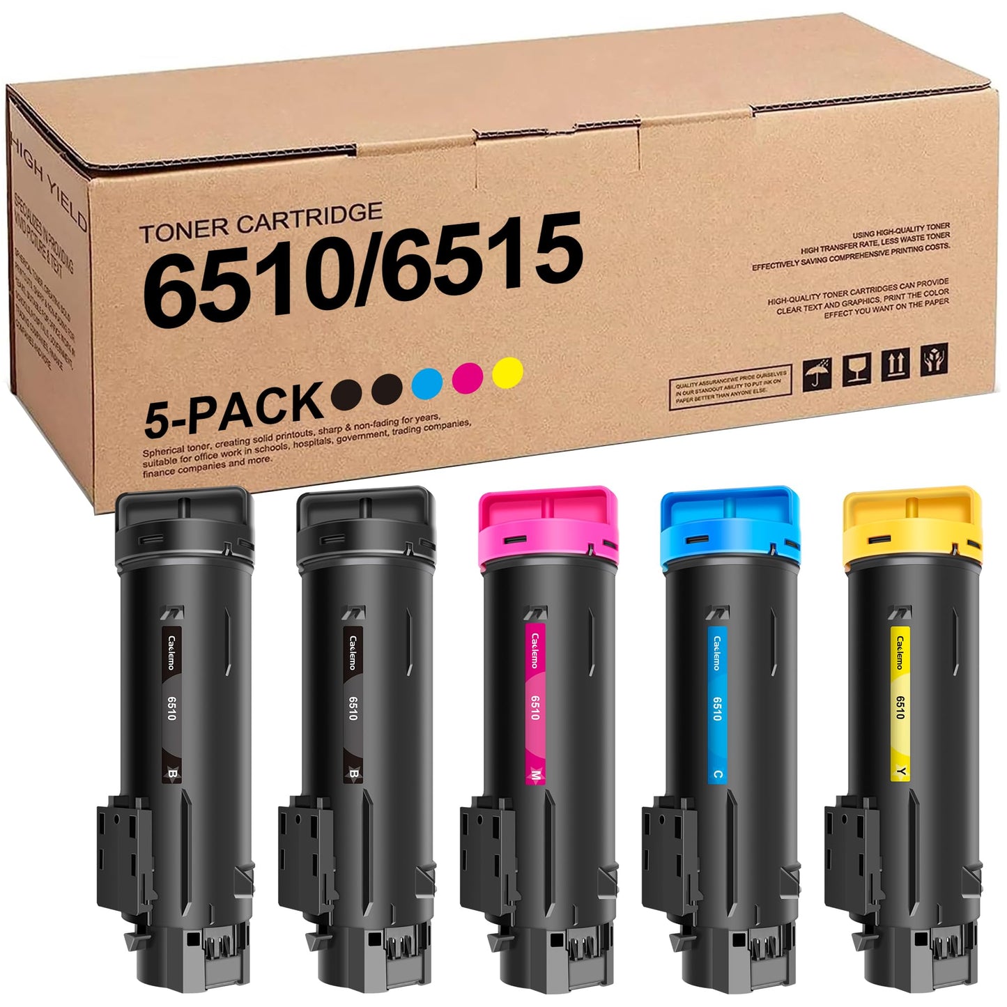 Workcentre 6515 Toner Phaser 6510 Toner Replacement for Xerox Workcentre 6515 Toner Phaser 6510 Toner Cartridge Compatible with Xerox Phaser 6510dni 6510n Workcenter 6515dni 6515dn(5 Pack